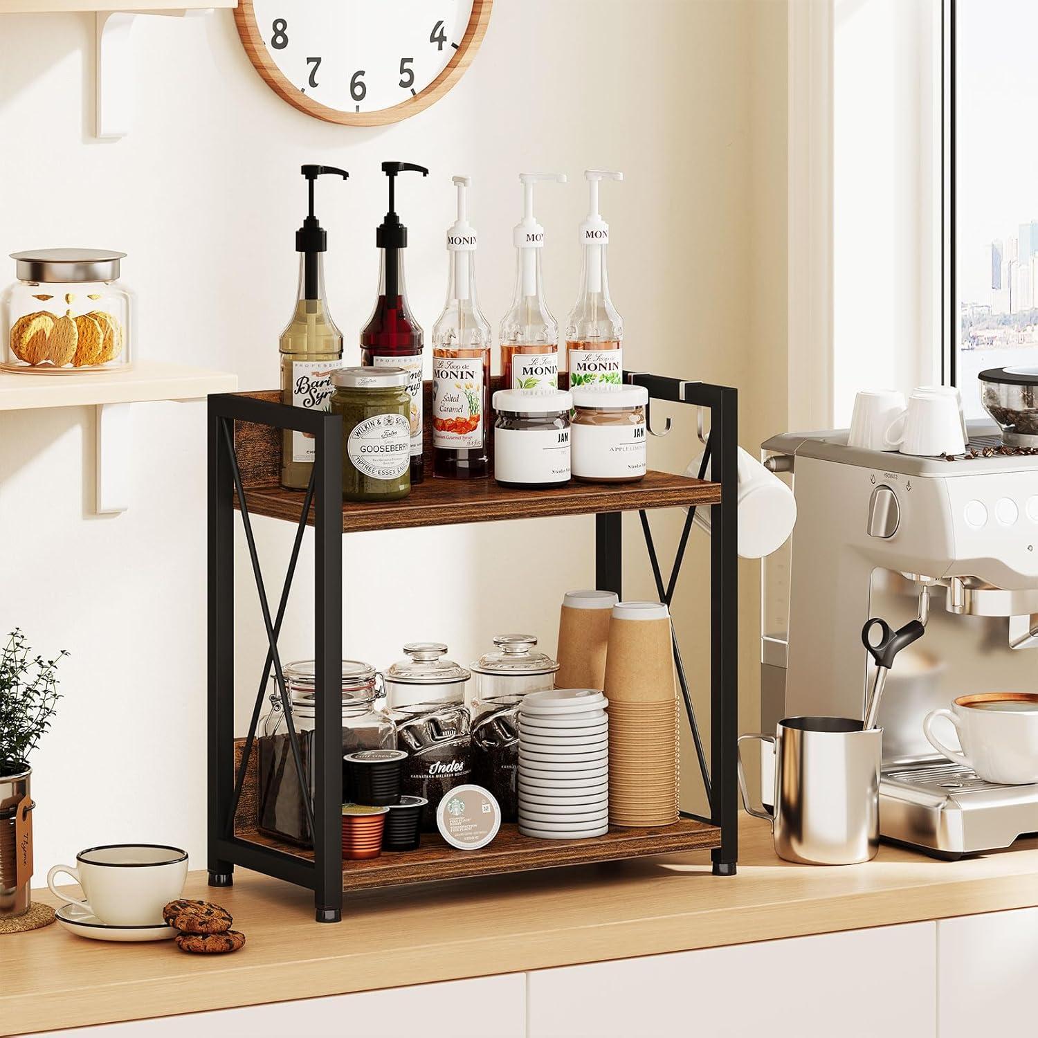 Organizador de Estante de Encimera Snughome Grande Madera Rústica