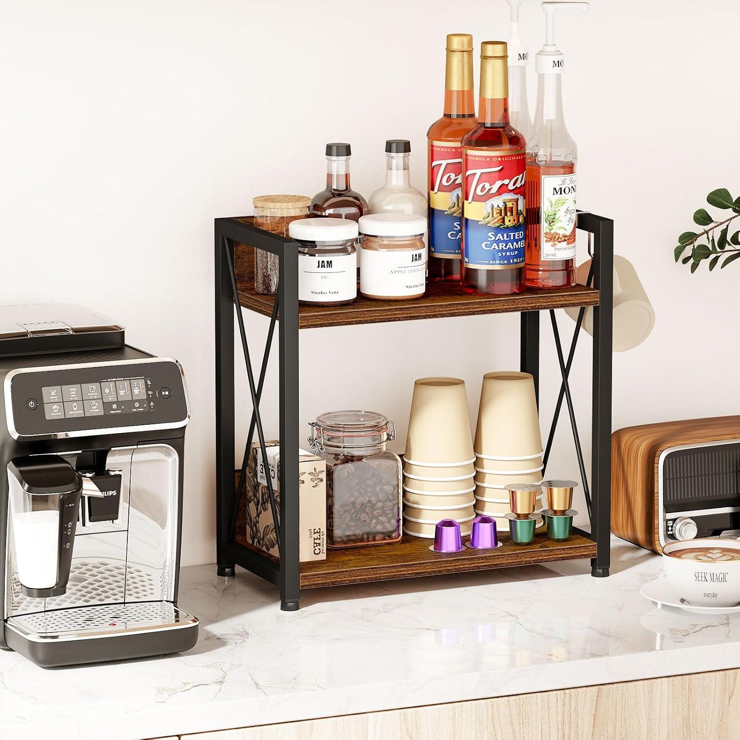 Organizador de Estante de Encimera Snughome Grande Madera Rústica