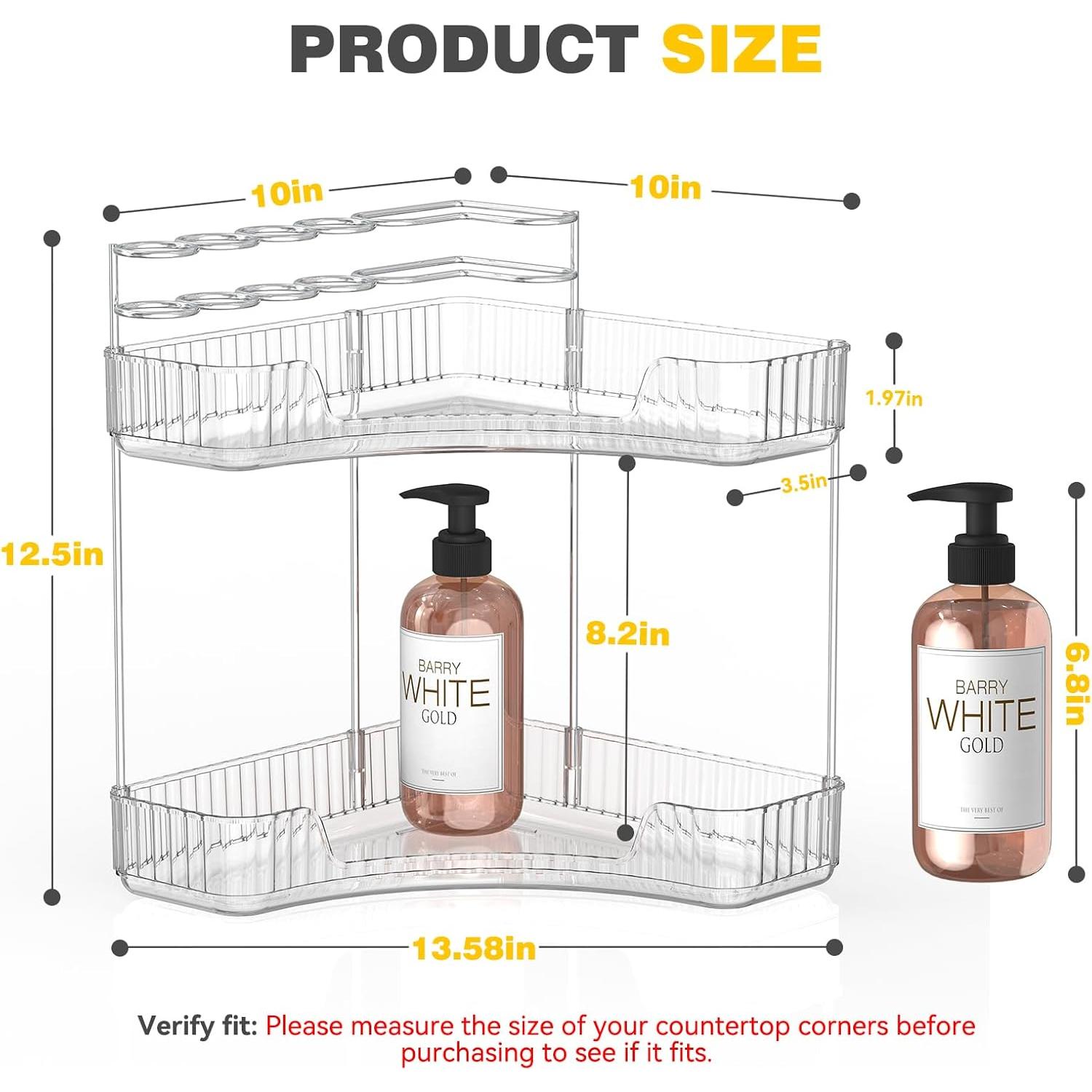 Organizador de Baño de Esquina Asayuee 2 Niveles Transparente