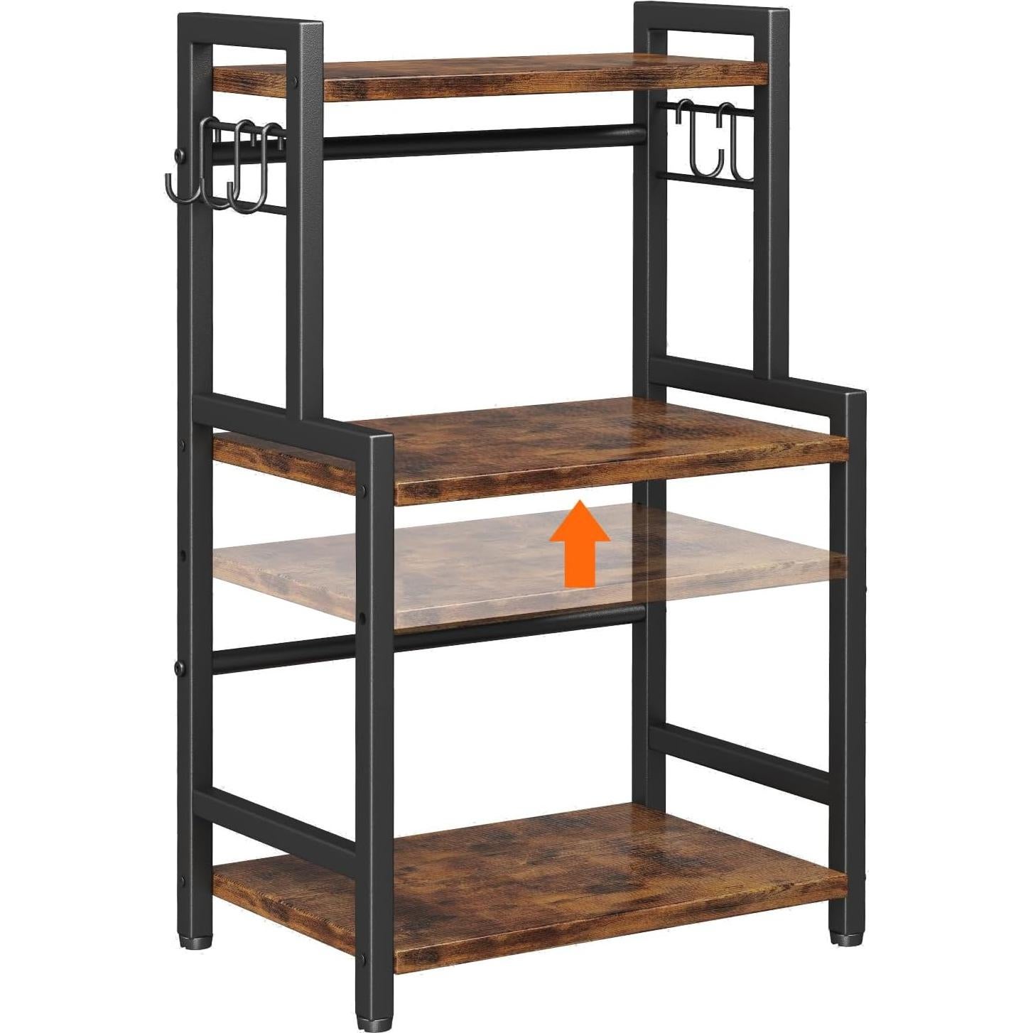 Organizador de Encimera Homeiju 3 Niveles Ajustable Madera Vintage