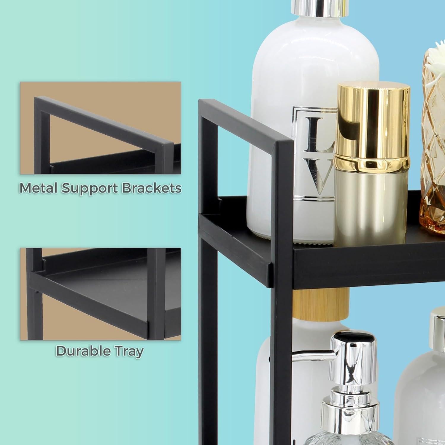 Organizador de Encimera Jofuas 2 Niveles Negro 30x17 cm