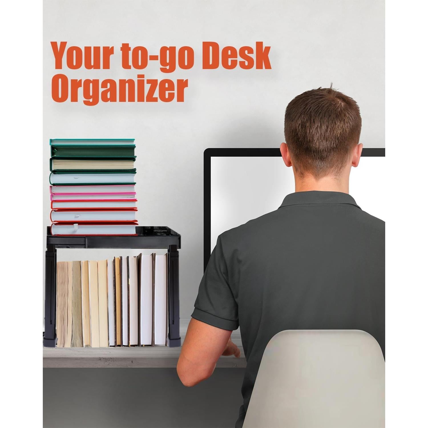 Estante Organizador de Taquilla Piffny Ajustable Negro - Paquete de 2