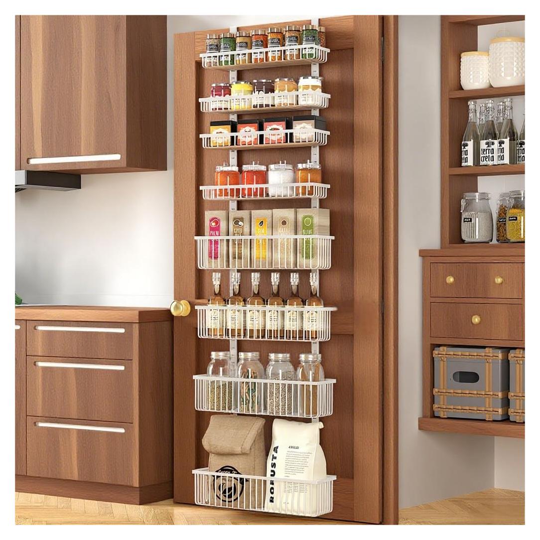 Organizador de puerta Moforoco blanco 8 niveles para despensa