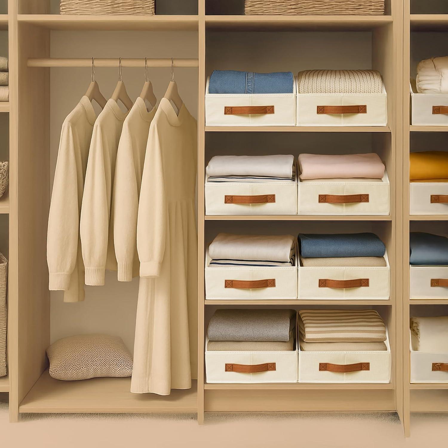 Cajas de Almacenamiento Plegables Homsorout Beige - Paquete de 6