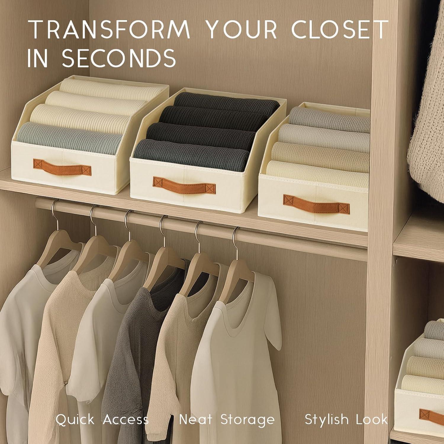 Cajas de Almacenamiento Plegables Homsorout Beige - Paquete de 6