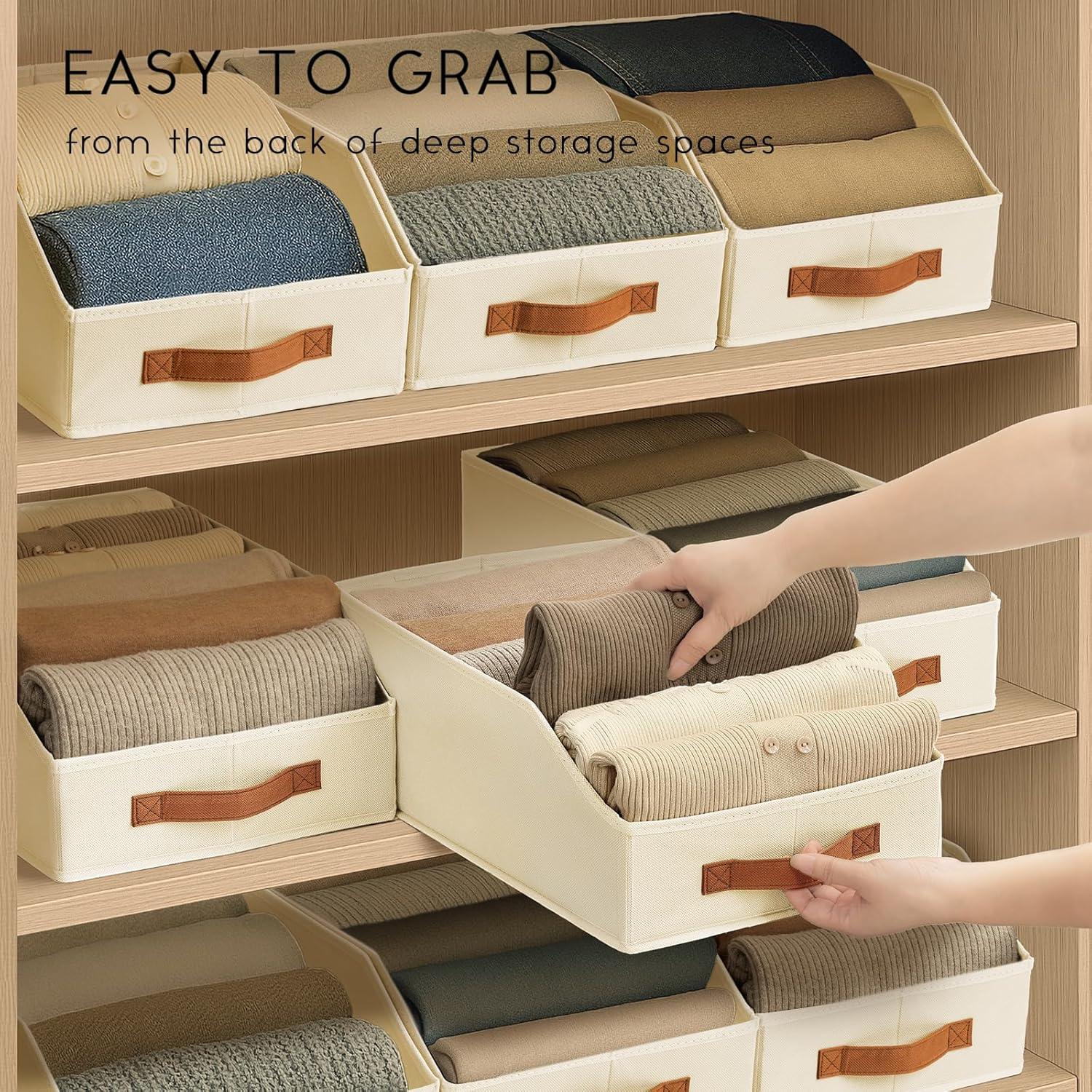 Cajas de Almacenamiento Plegables Homsorout Beige - Paquete de 6