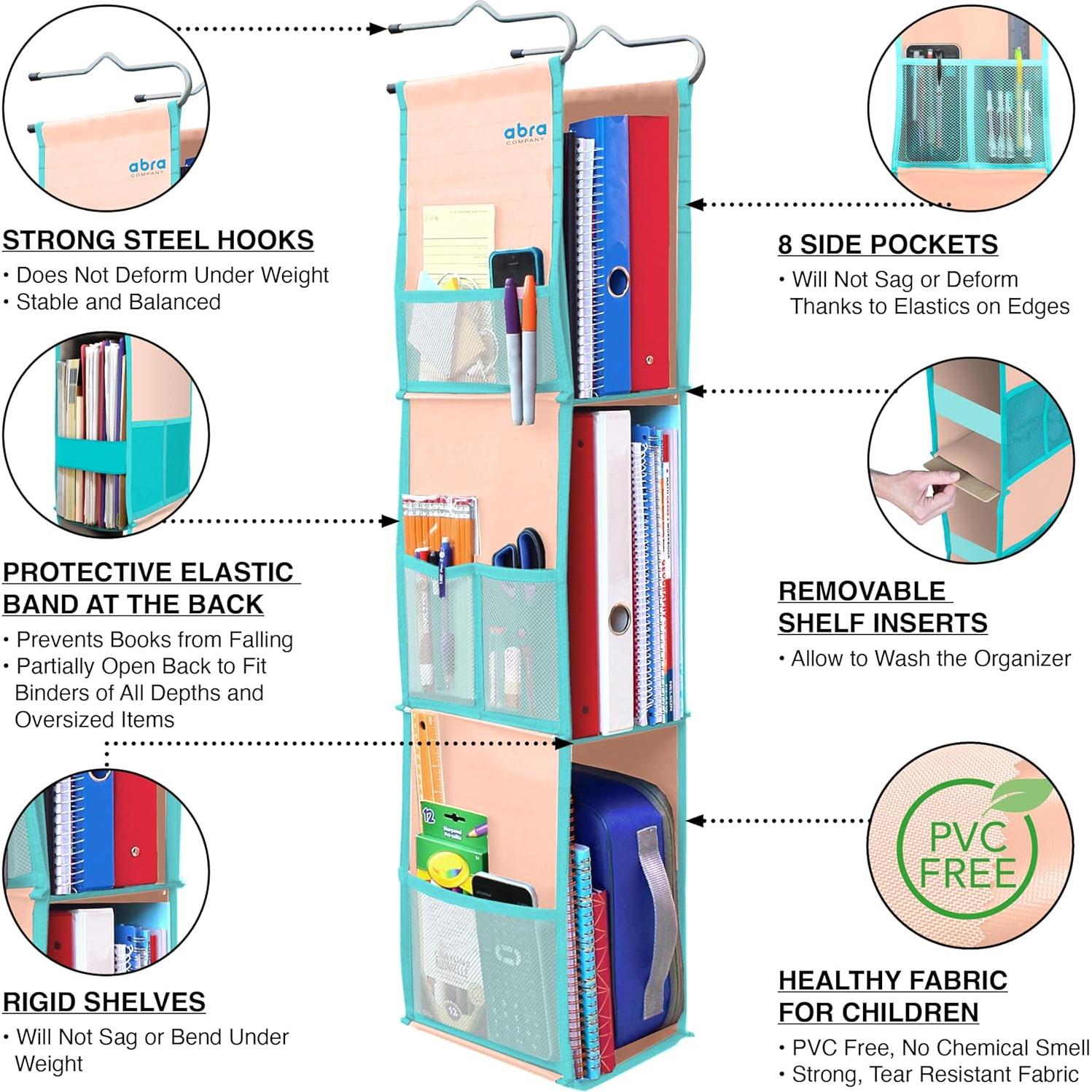Organizador Colgante ABRA de 3 Estantes para Taquilla Escolar