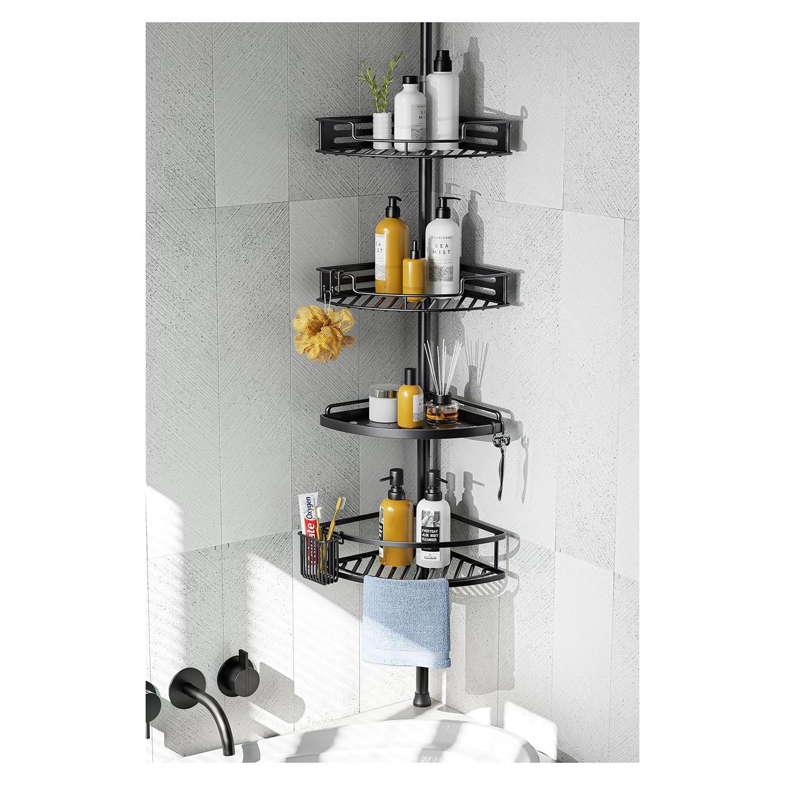 Caddy de Ducha de Esquina HAMITOR Ajustable 4 Niveles Acero Inoxidable