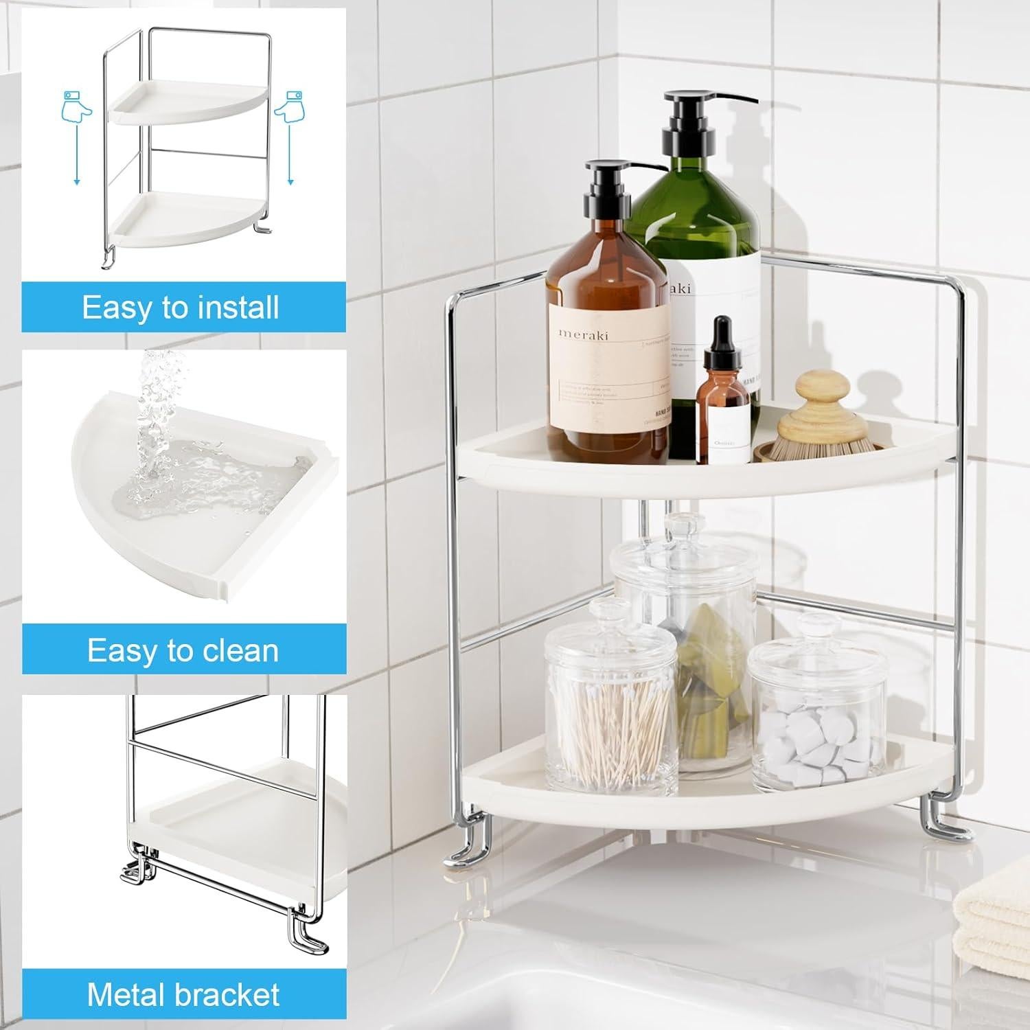 Organizador de Encimera de Baño FSyueyun 2 Niveles Plata