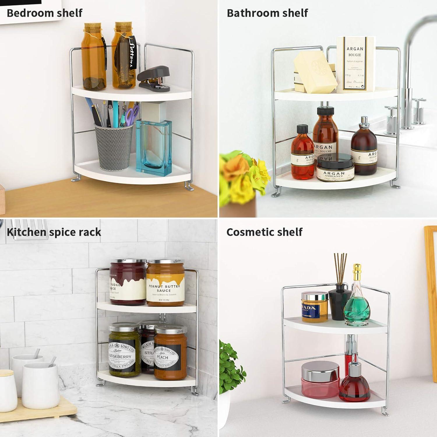 Organizador de Encimera de Baño FSyueyun 2 Niveles Plata