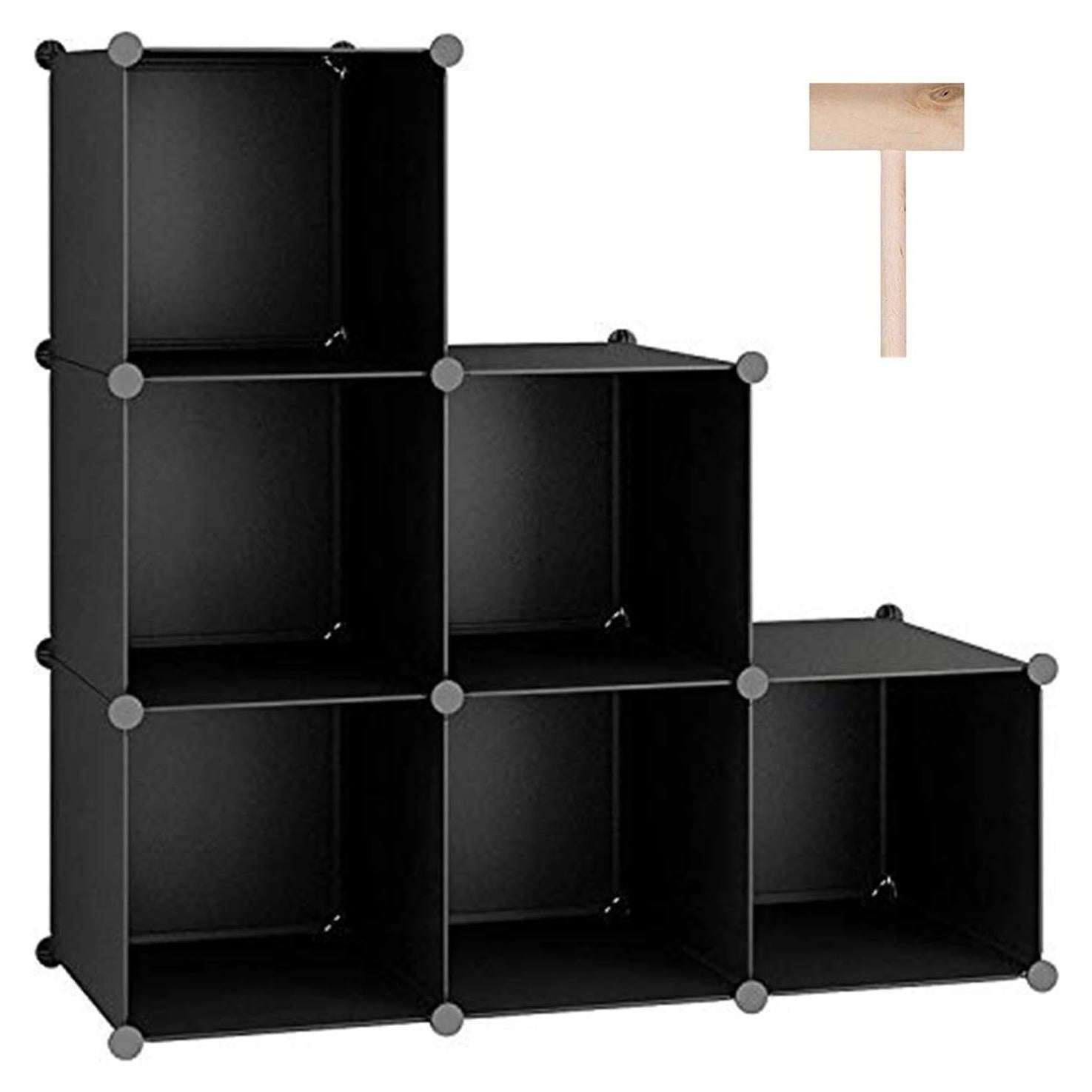 Organizador de Almacenamiento 6 Cubos C&AHOME Negro Modular