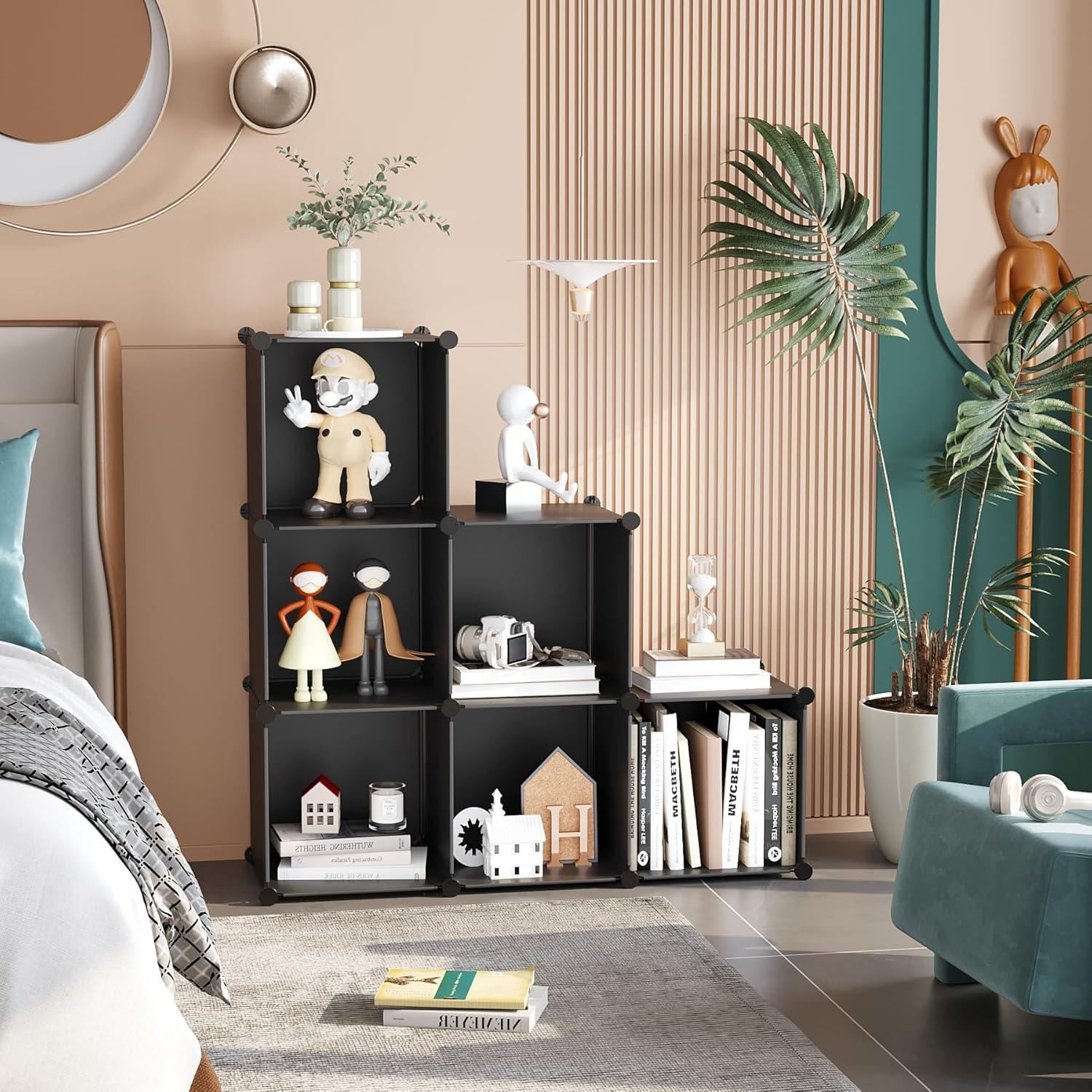 Organizador de Almacenamiento 6 Cubos C&AHOME Negro Modular