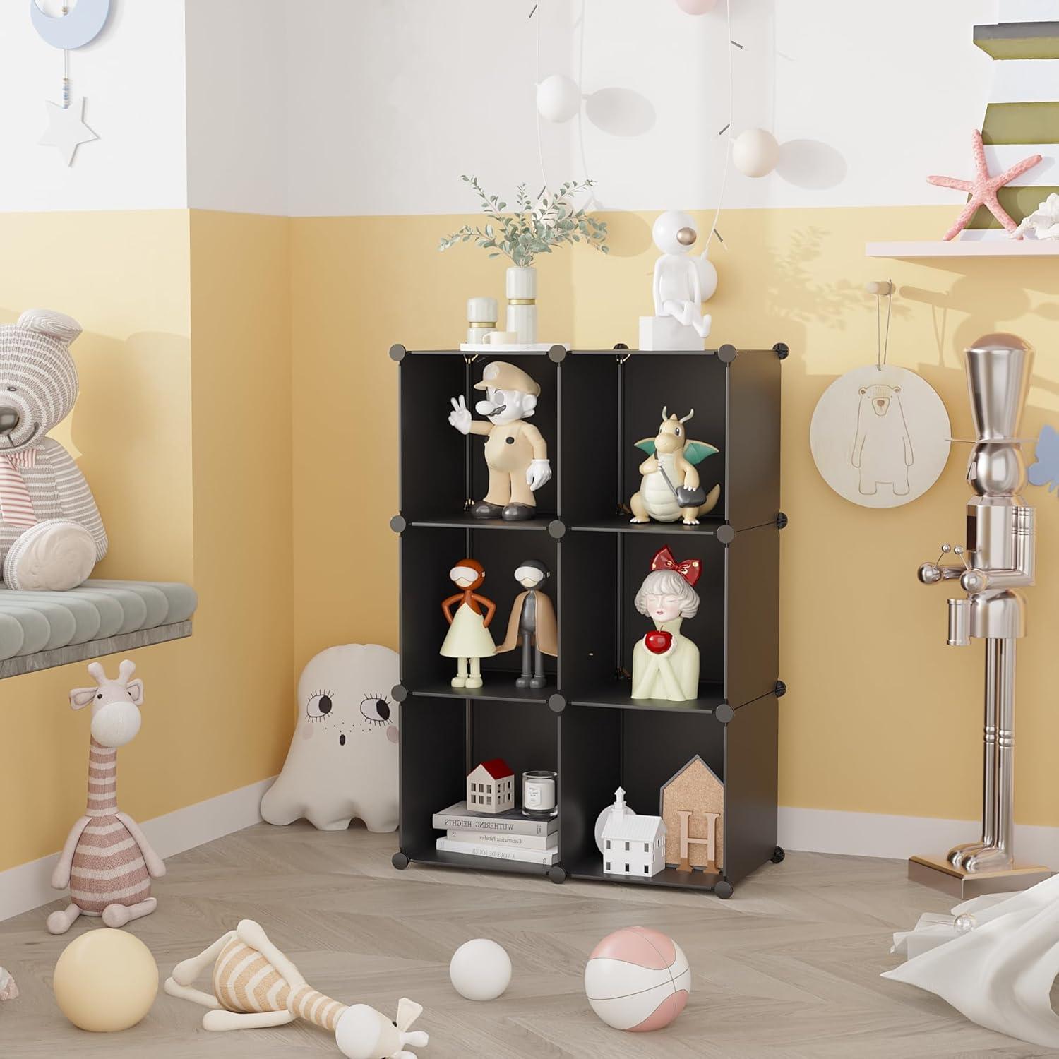 Organizador de Almacenamiento 6 Cubos C&AHOME Negro Modular