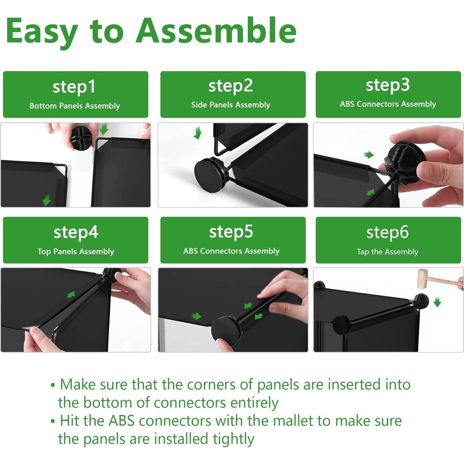 Organizador de Almacenamiento 6 Cubos C&AHOME Negro Modular