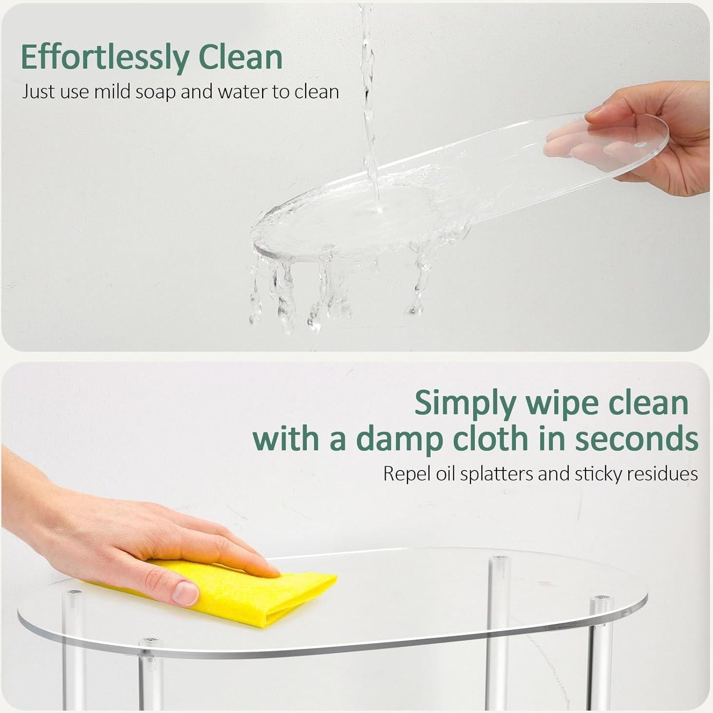 Organizador de Gabinete Acrílico AUOIKK - Juego de 2 Estantes Apilables 32x19x15.7 cm