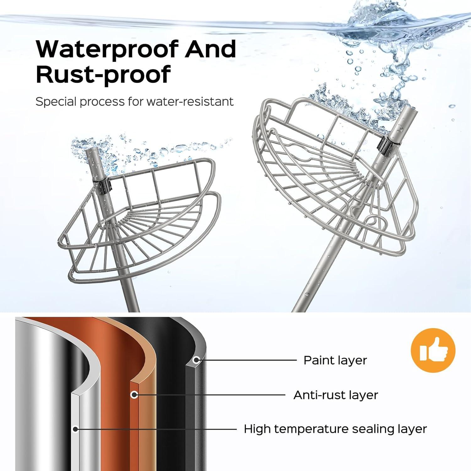 Caddy de Ducha de Esquina HAMITOR Ajustable 4 Niveles Gris