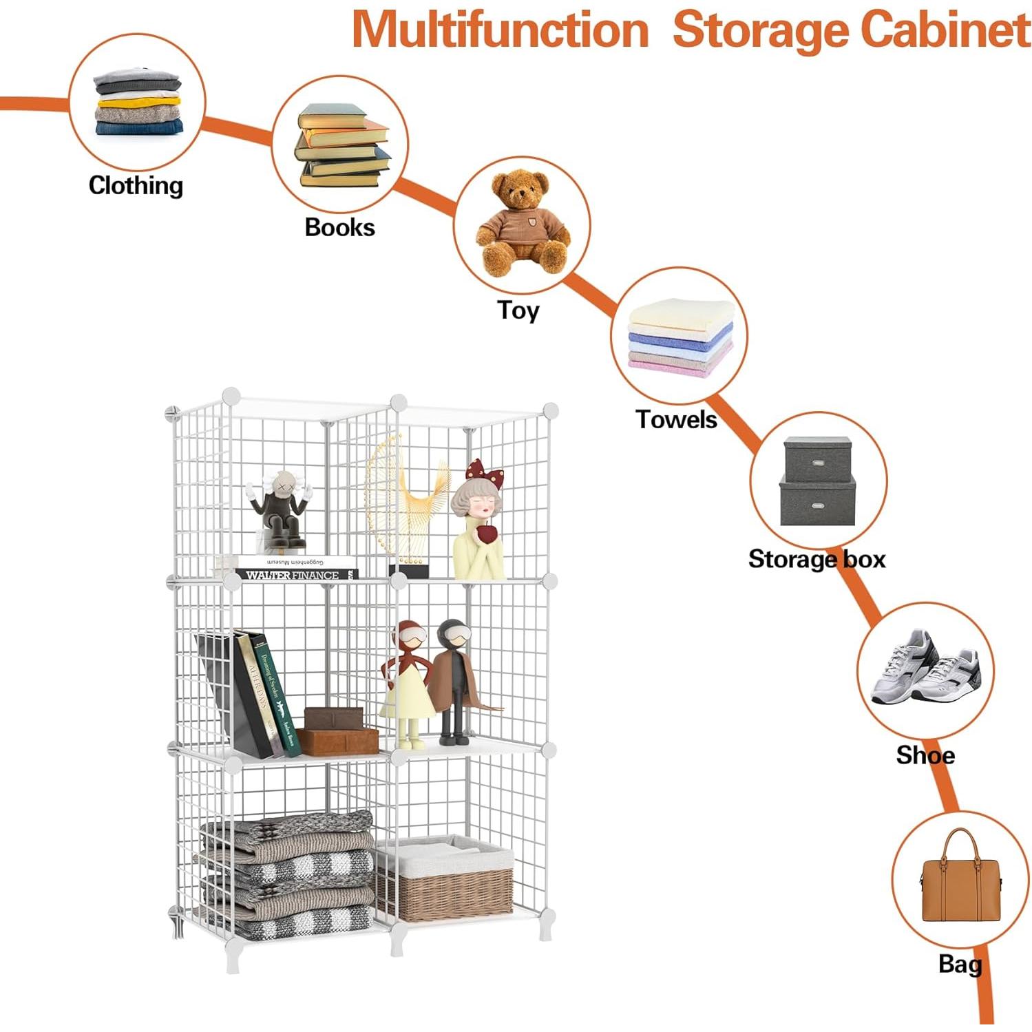 Organizador de Almacenamiento AWTATOS 6 Cubos Blanco DIY