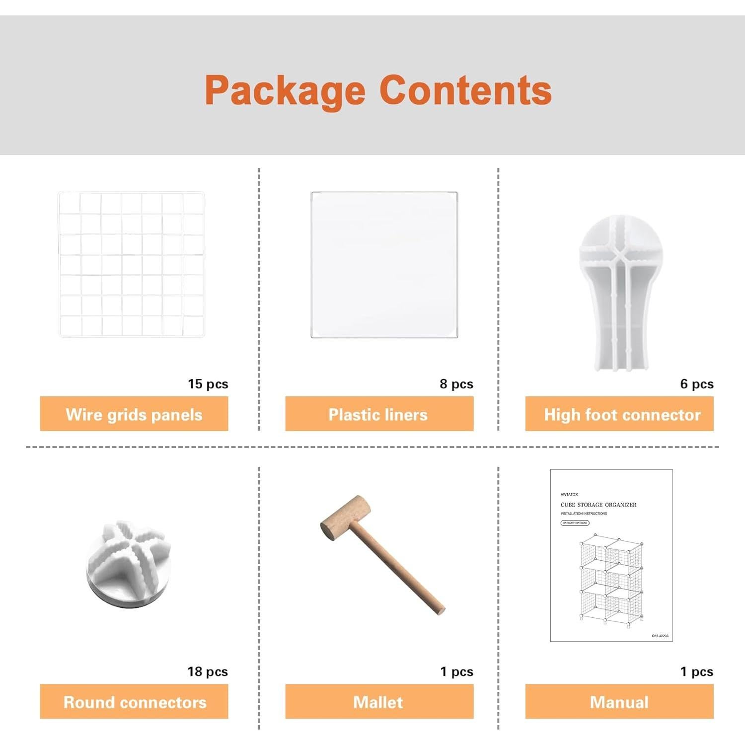 Organizador de Almacenamiento AWTATOS 6 Cubos Blanco DIY