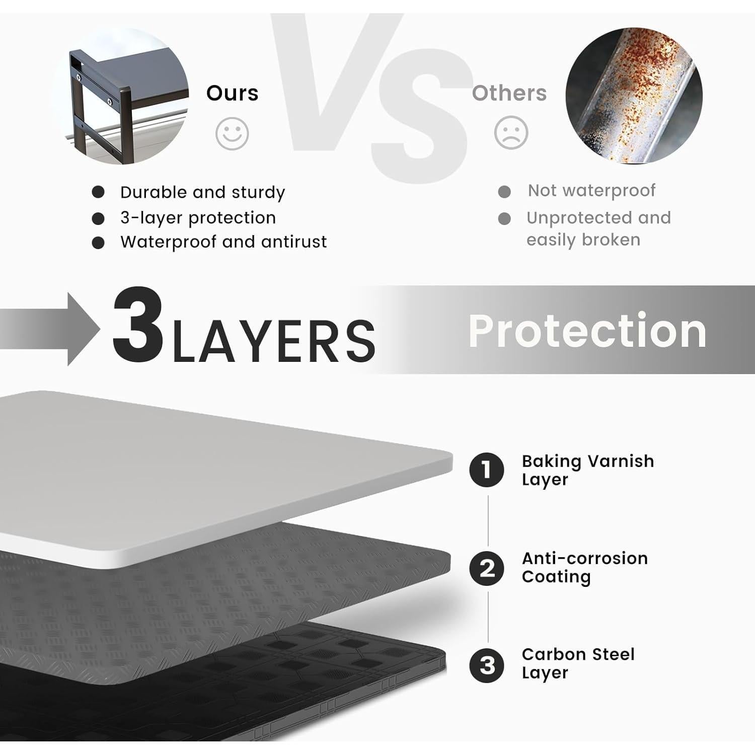 Estante Alto Estrecho WOCHUANGSI Ajustable 35-60 cm Negro