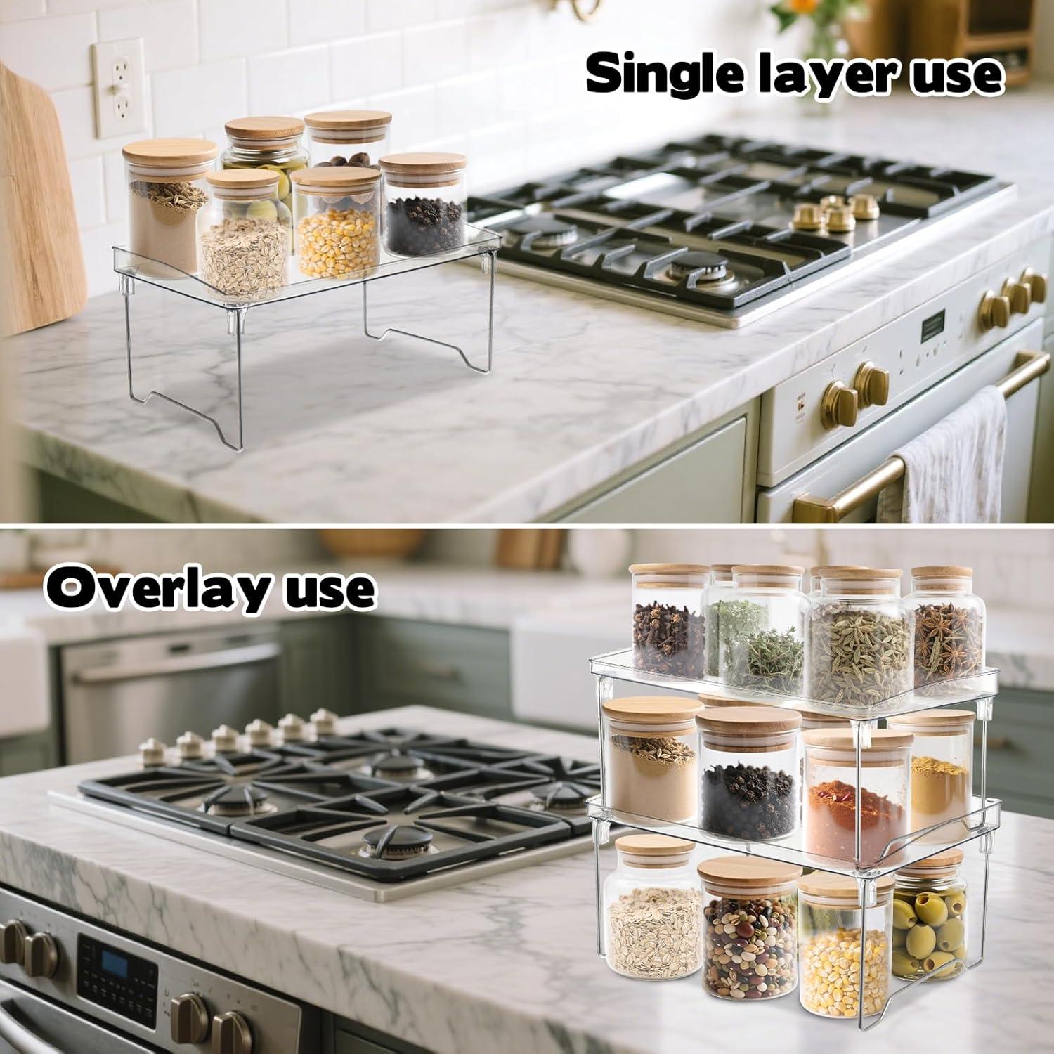 Organizador de Especias Rainmae 2 Pcs Estante Apilable 30x20x13cm