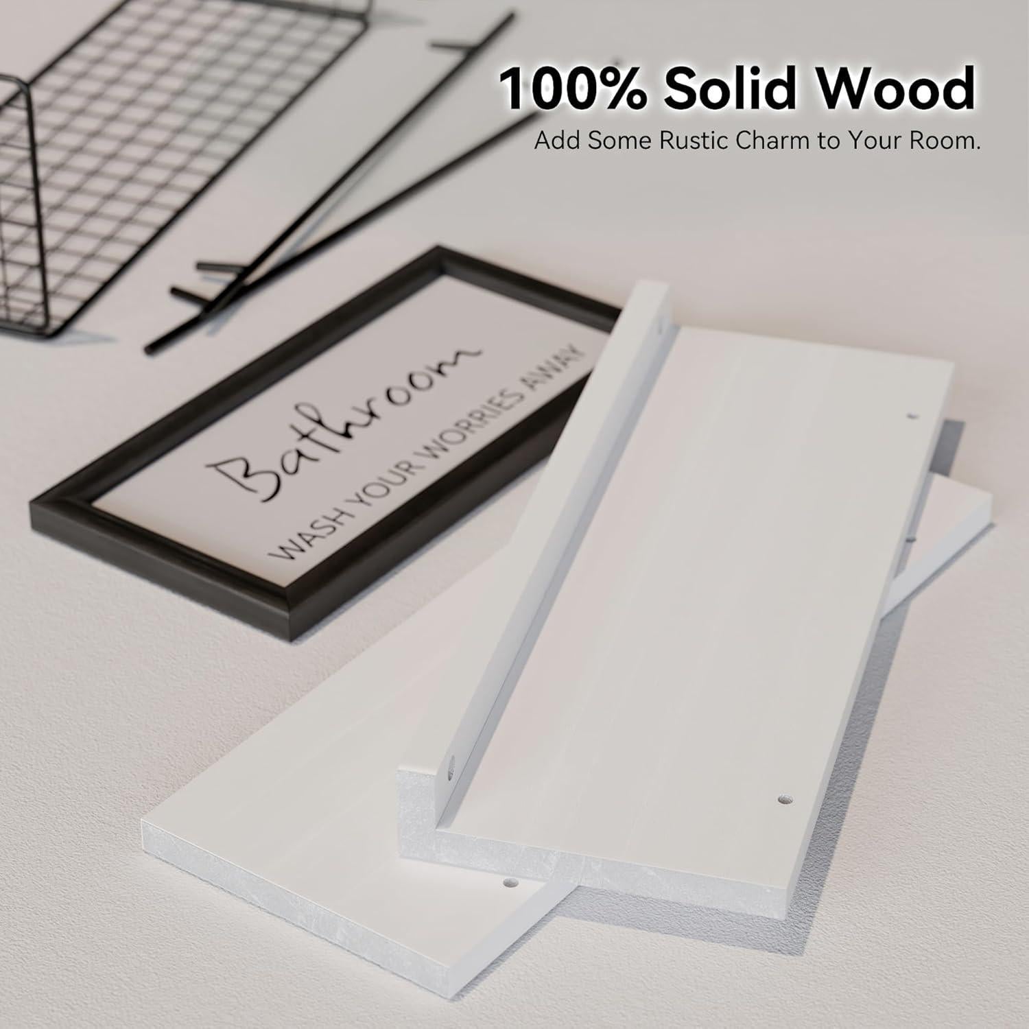 Estantes Flotantes WOPITUES para Baño - 2 Estantes con Cesta