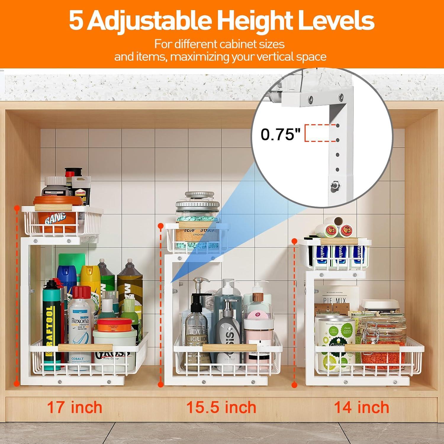 Organizador Bajo Fregadero FLYING APSARAS 2 Niveles Ajustable Blanco