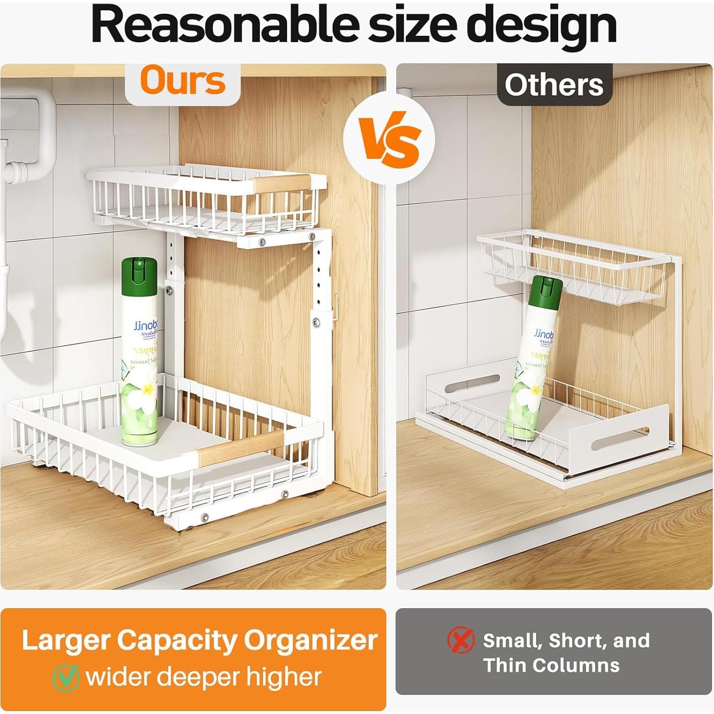 Organizador Bajo Fregadero FLYING APSARAS 2 Niveles Ajustable Blanco