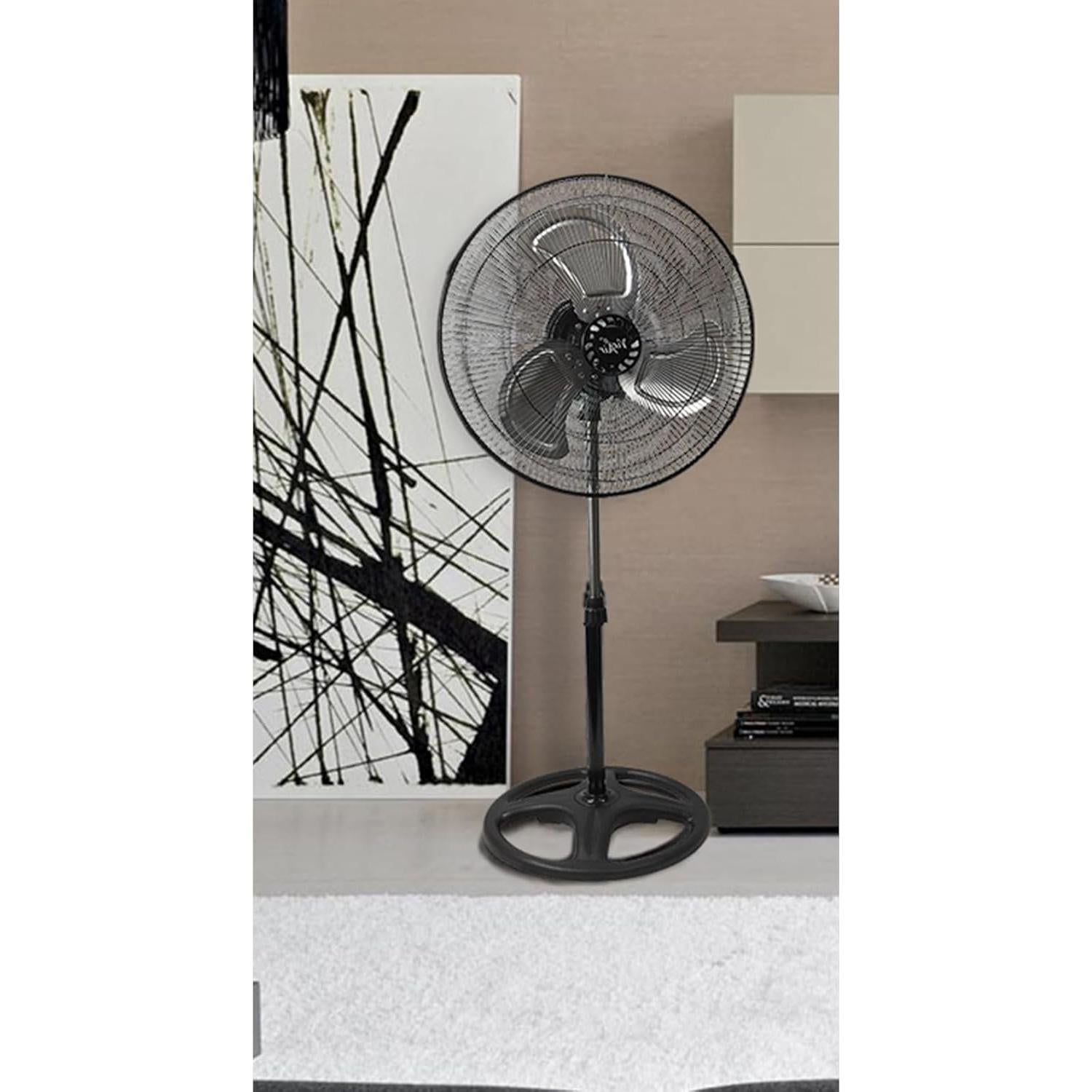 Ventilador de pedestal oscilante Vie Air 18" metal negro