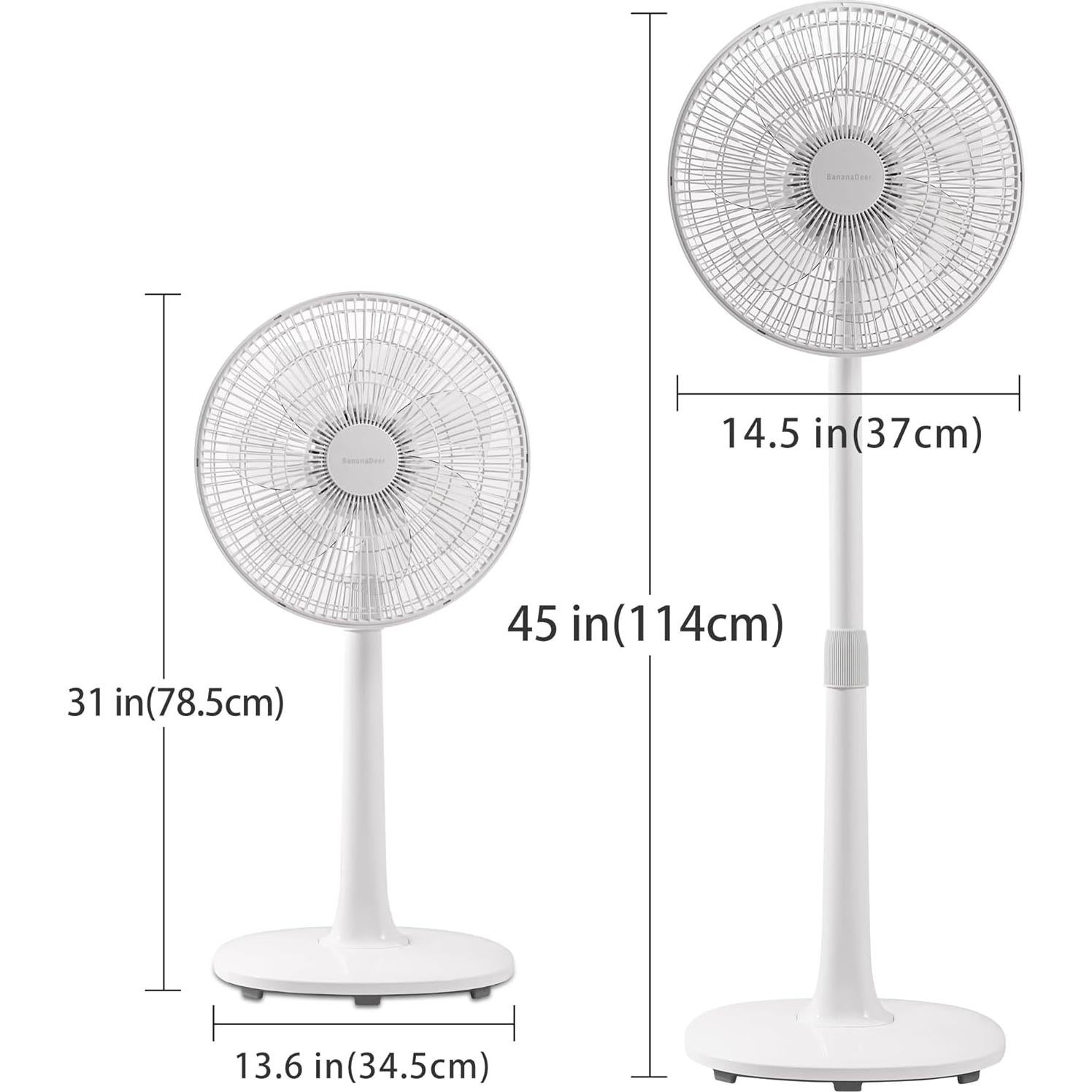Ventilador de Pie Oscilante BananaDeer 4 Velocidades 36.83 cm
