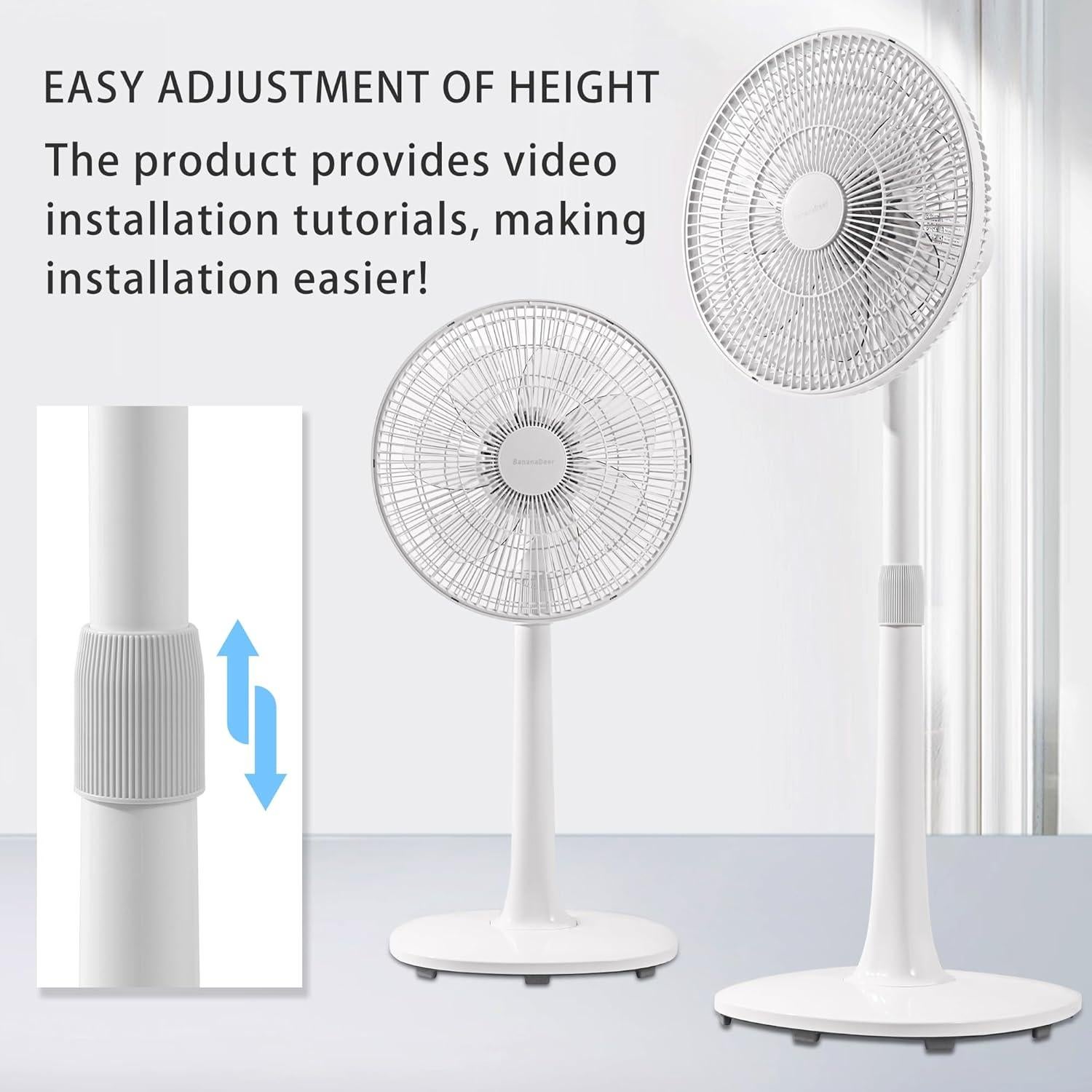 Ventilador de Pie Oscilante BananaDeer 4 Velocidades 36.83 cm