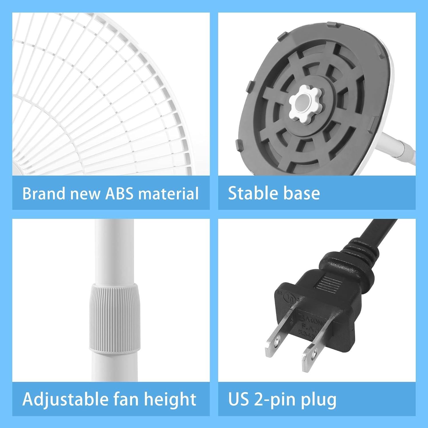 Ventilador de Pie Oscilante BananaDeer 4 Velocidades 36.83 cm
