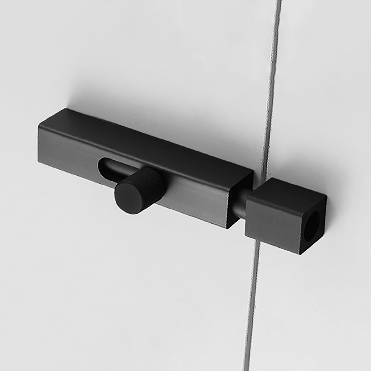 Cerradura Pasador Cuadrada RLECS 75mm Aluminio Negra