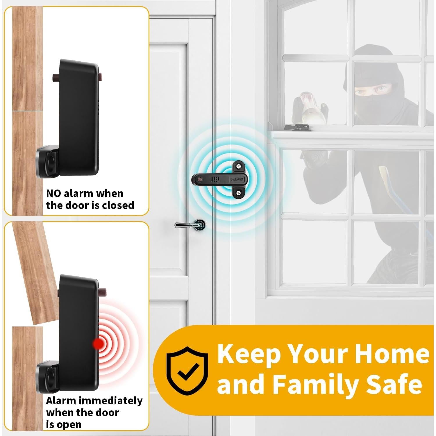 Cerradura de Puerta con Alarma WYGWP ETMS-001 Negra