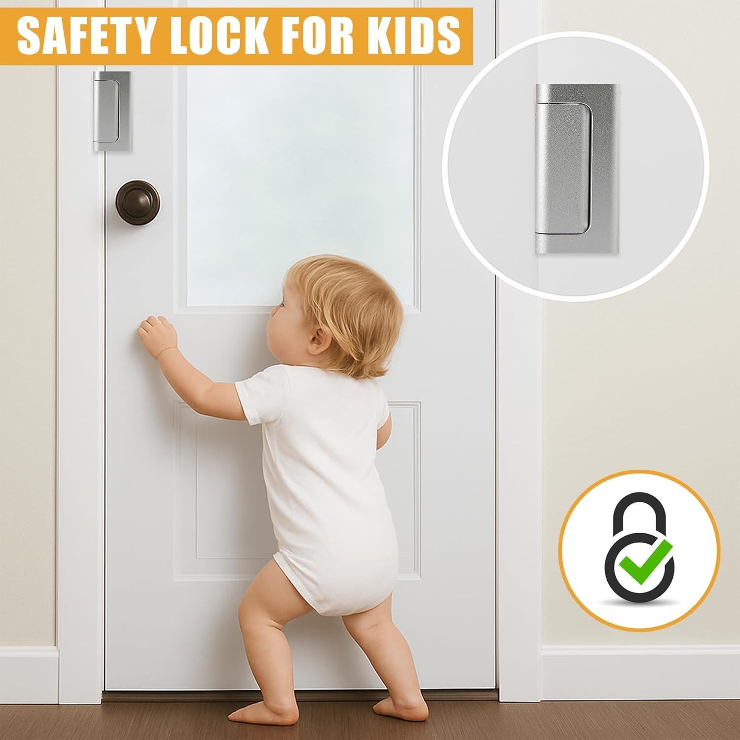 Cerradura de Refuerzo de Seguridad SECUIX para Puertas - 2 Piezas