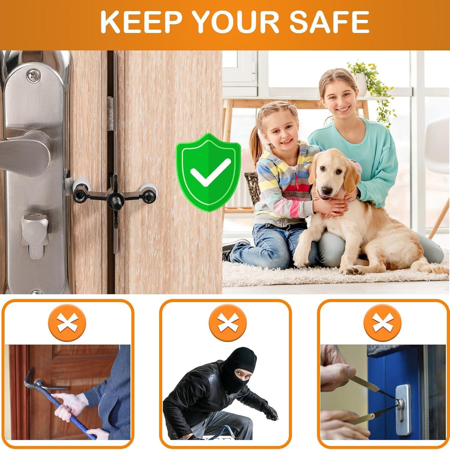 Cerradura de puerta portátil Newlaking, acero inoxidable, seguridad