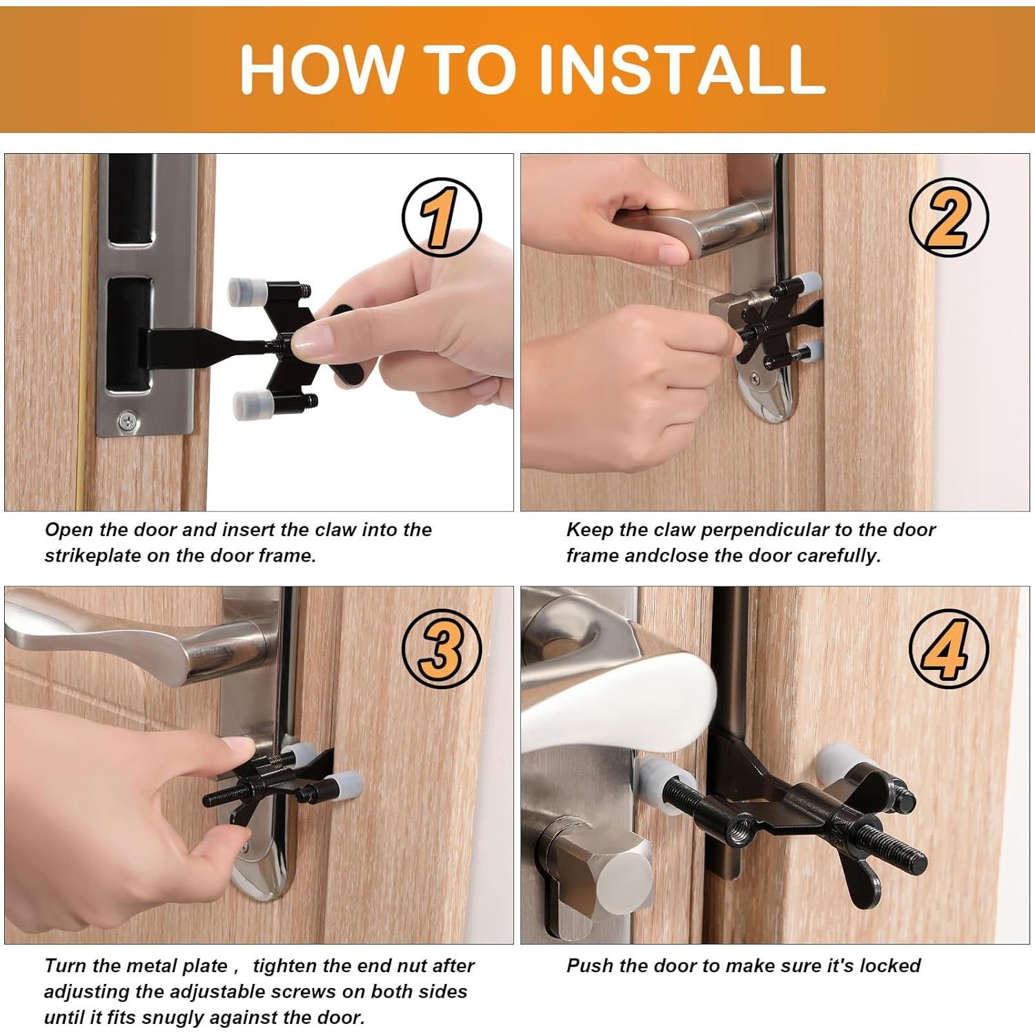 Cerradura de puerta portátil Newlaking, acero inoxidable, seguridad