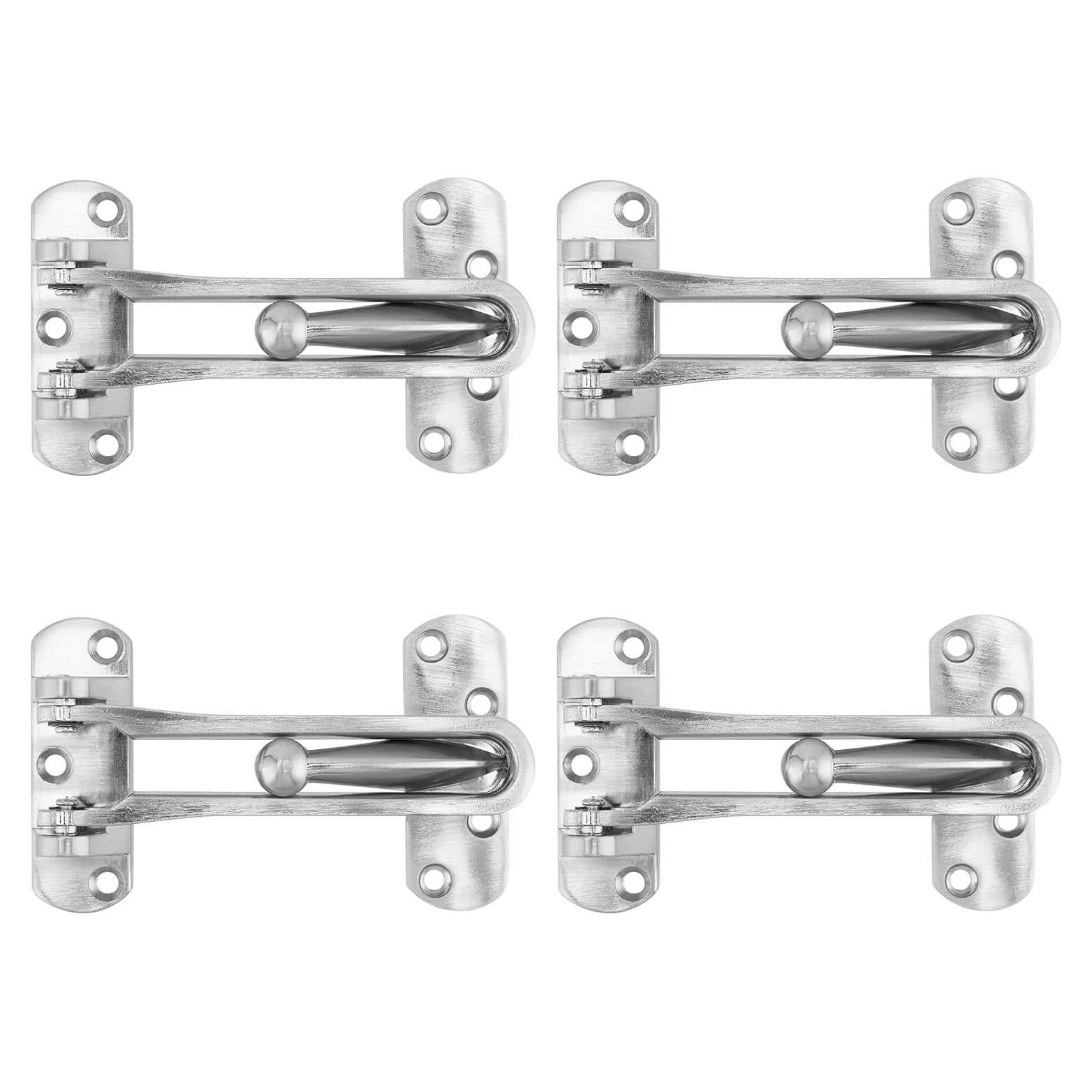 Cerraduras de Refuerzo para Puertas HOZEON - 4 Piezas Plata