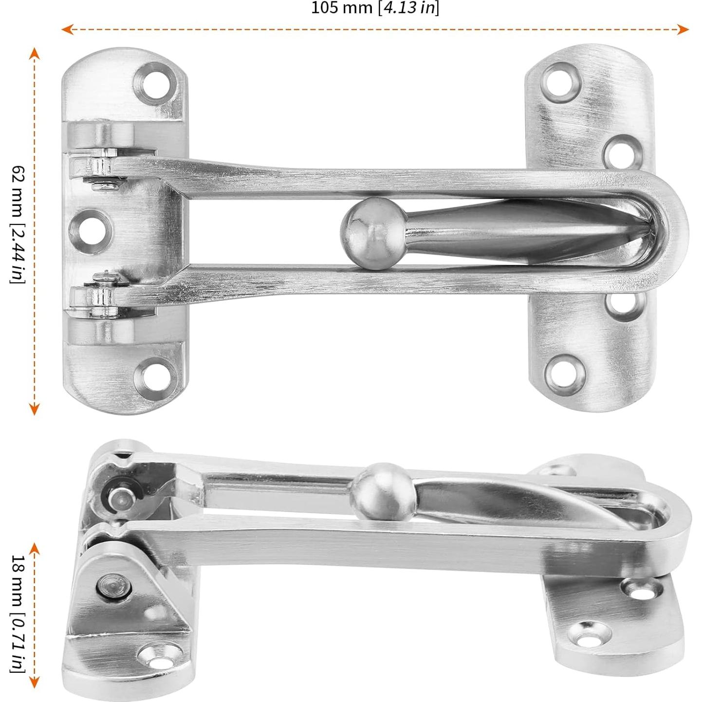 Cerraduras de Refuerzo para Puertas HOZEON - 4 Piezas Plata