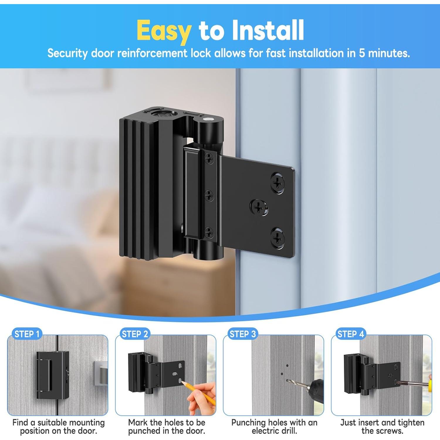 Cerradura de Refuerzo Mixizigoz de Aluminio Negra - 362 kg