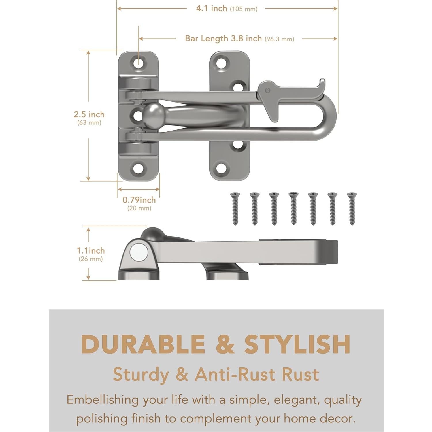 Cerrojo de Barra Oscilante GREATIM GT-SD002-Níquel Satinado
