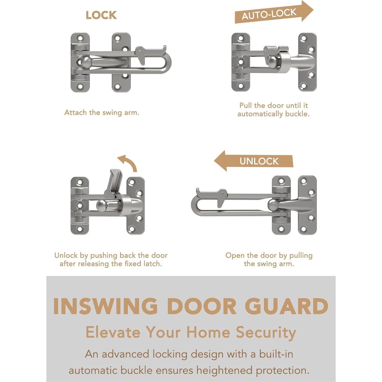 Cerrojo de Barra Oscilante GREATIM GT-SD002-Níquel Satinado