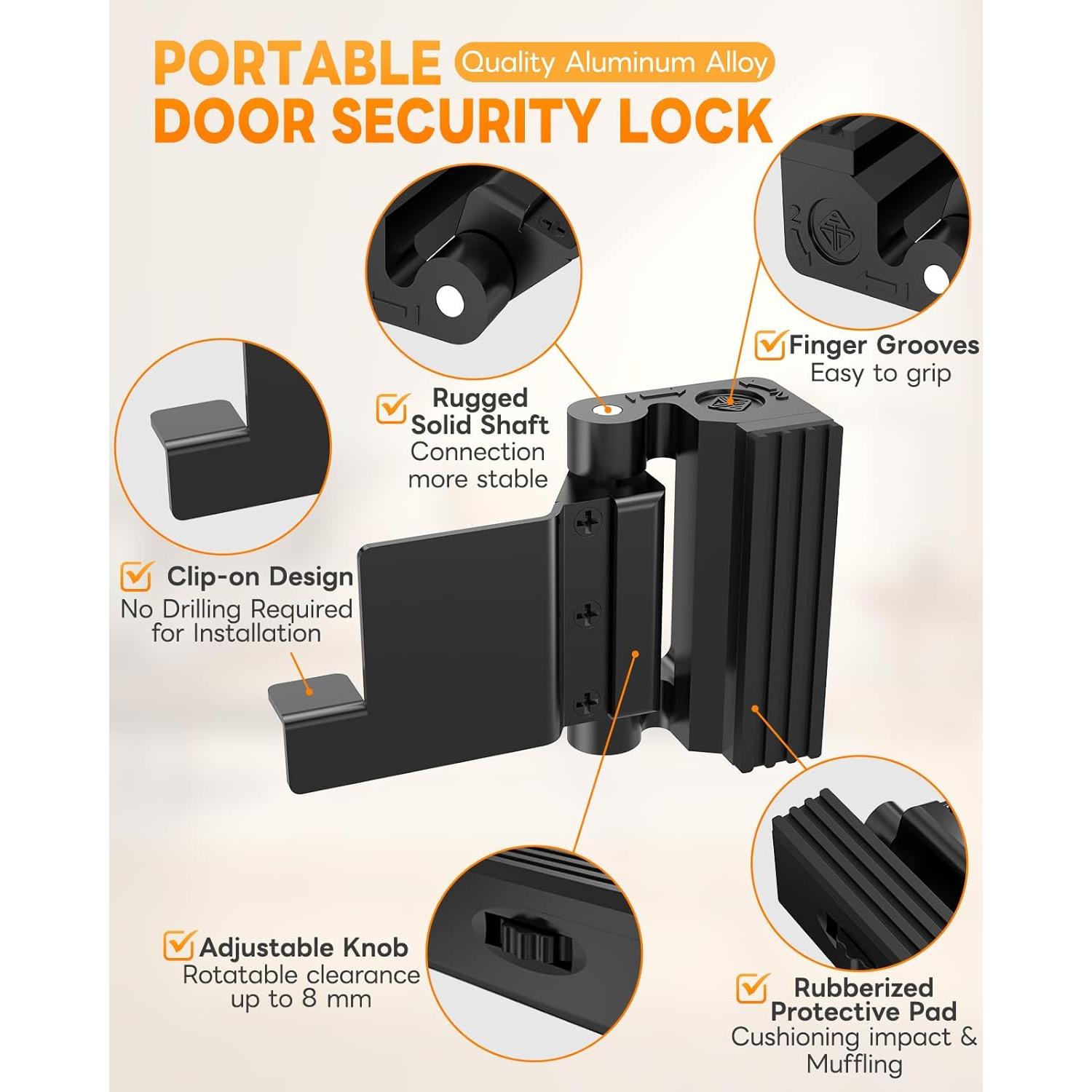 Cerradura de Refuerzo Portátil Anobeyi AI-Stop Lock01 - Seguridad 800 lbs