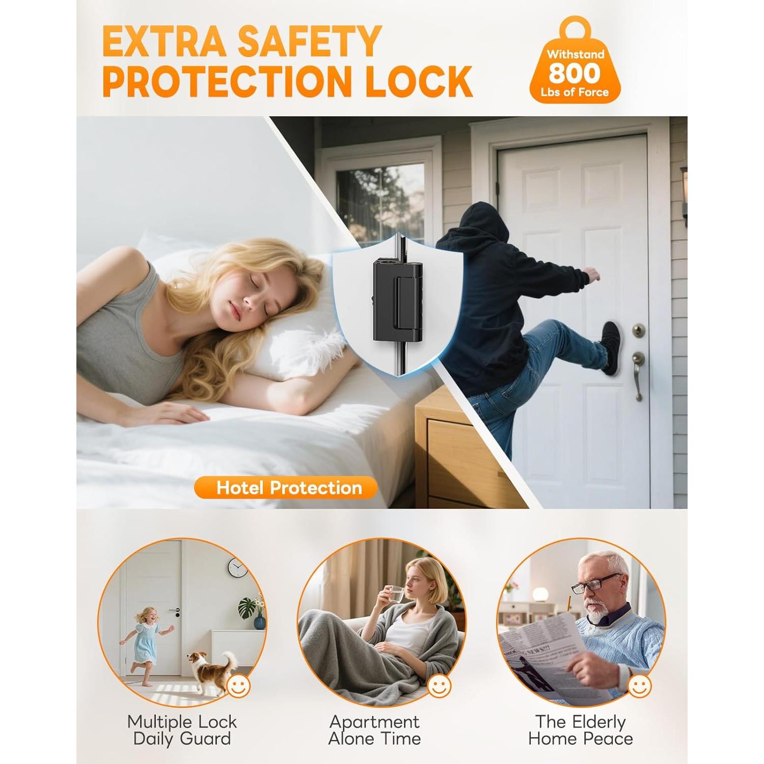 Cerradura de Refuerzo Portátil Anobeyi AI-Stop Lock01 - Seguridad 800 lbs