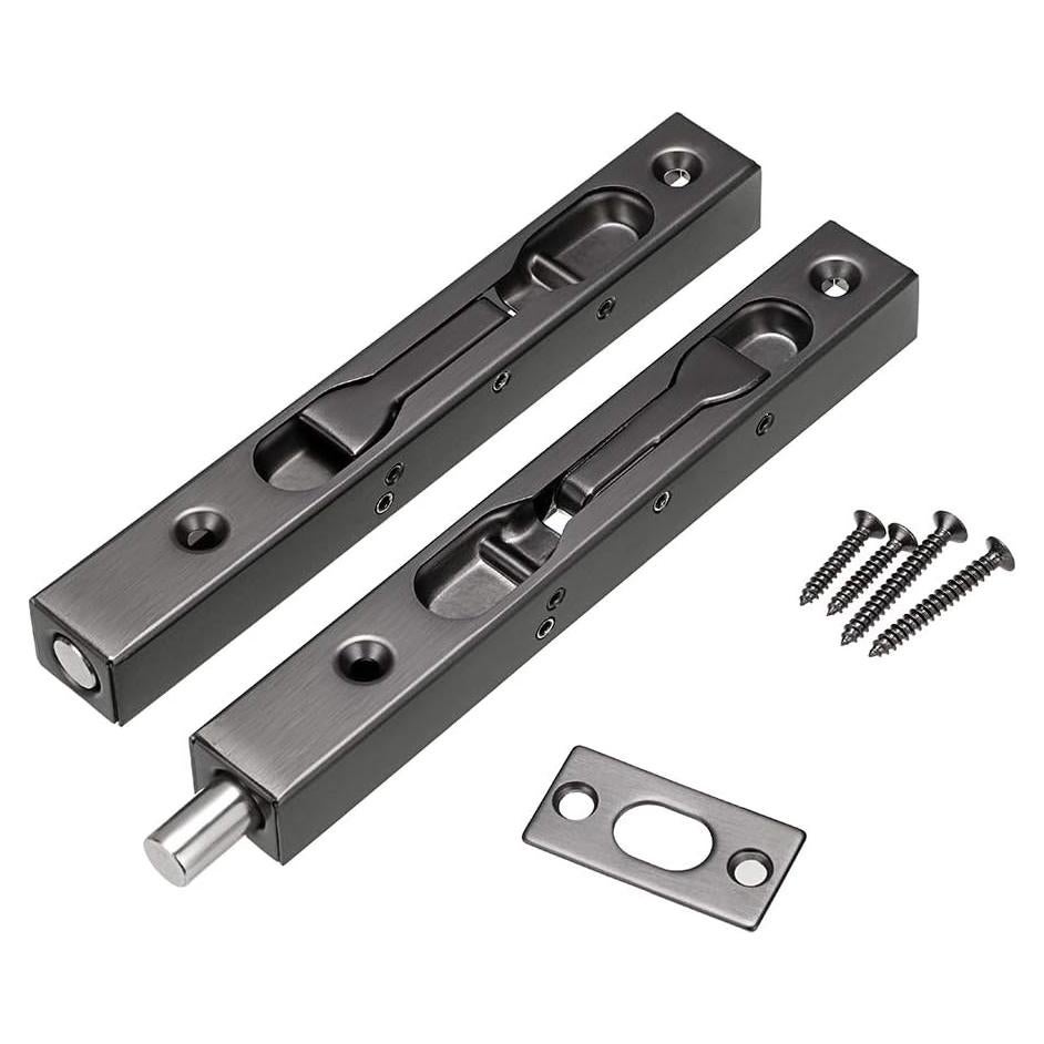 Cerraduras de Puerta Empotradas Sumnacon 15cm Acero Inoxidable Negro