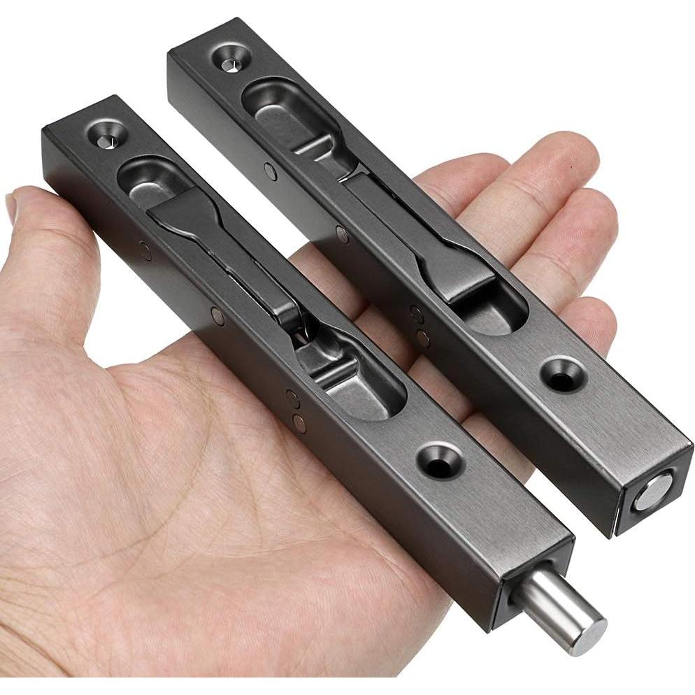 Cerraduras de Puerta Empotradas Sumnacon 15cm Acero Inoxidable Negro