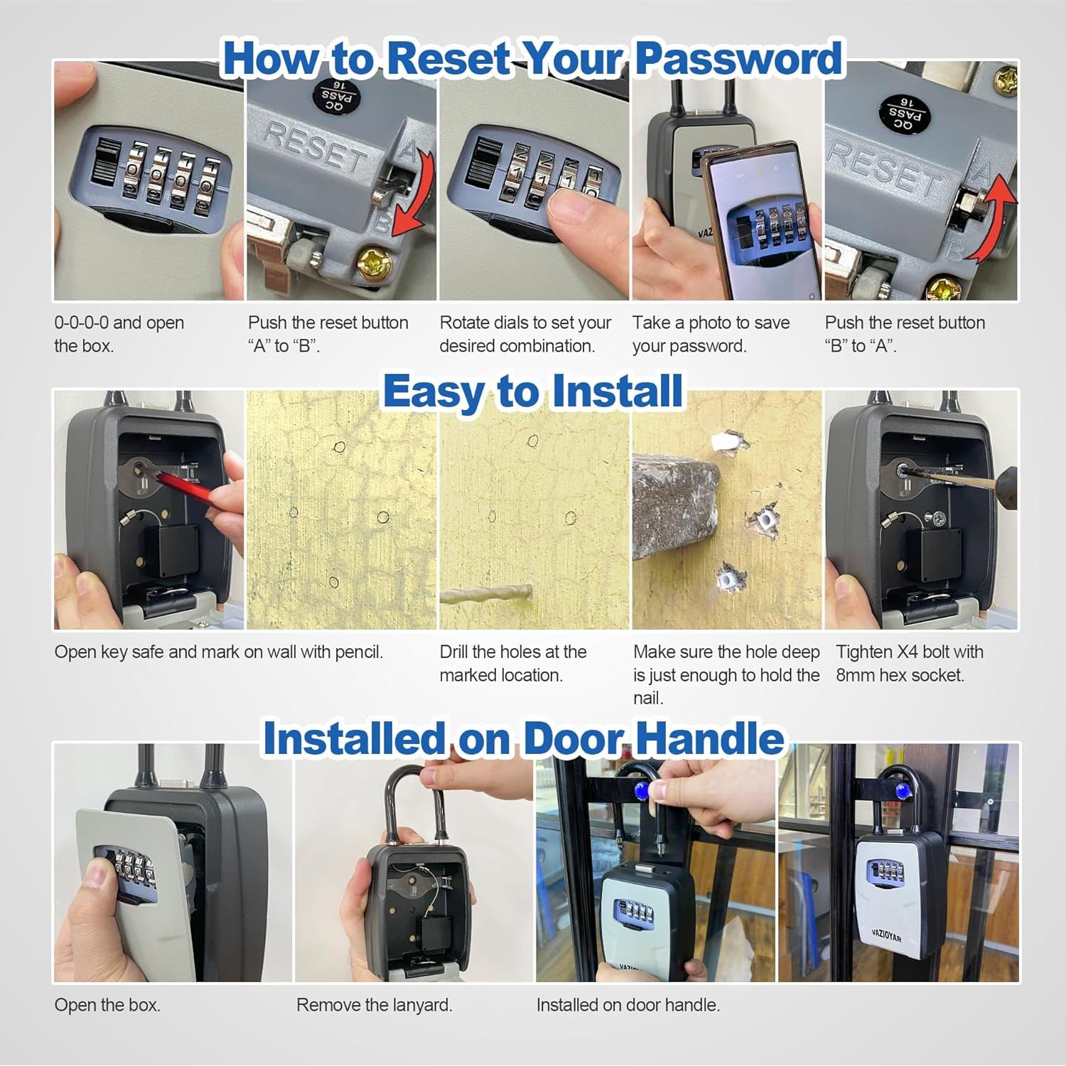 Caja de Seguridad para Llaves Vazioyar con Cerradura de Código