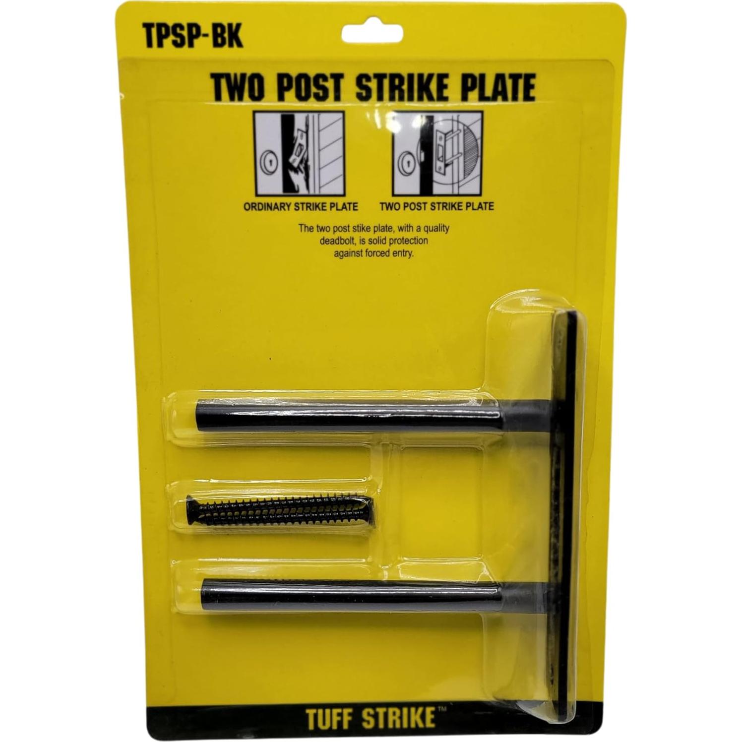 Placa de Refuerzo de Puerta Tuff Strike Negra 11.43x3.18cm