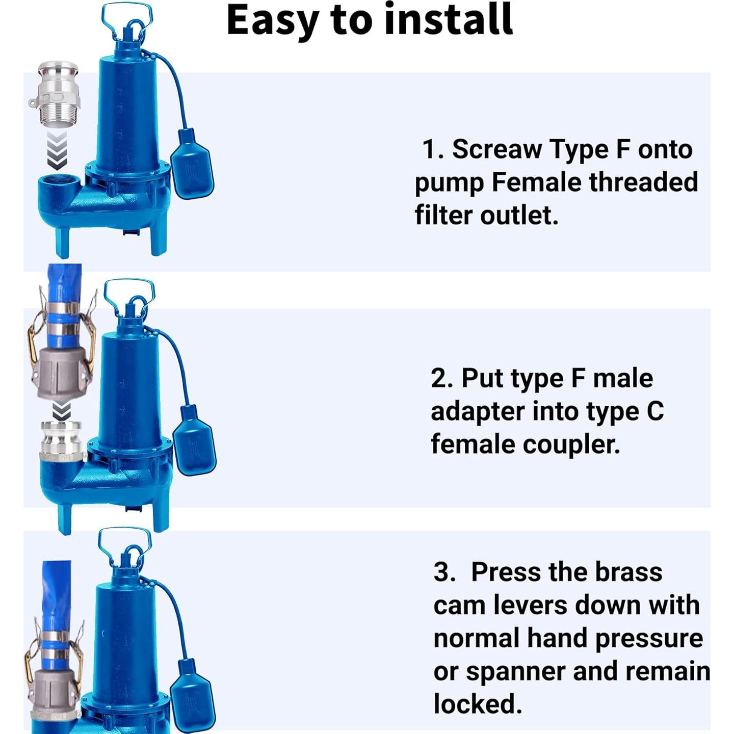 Manguera de descarga PVC Geowaky 2" x 15.24m con accesorios