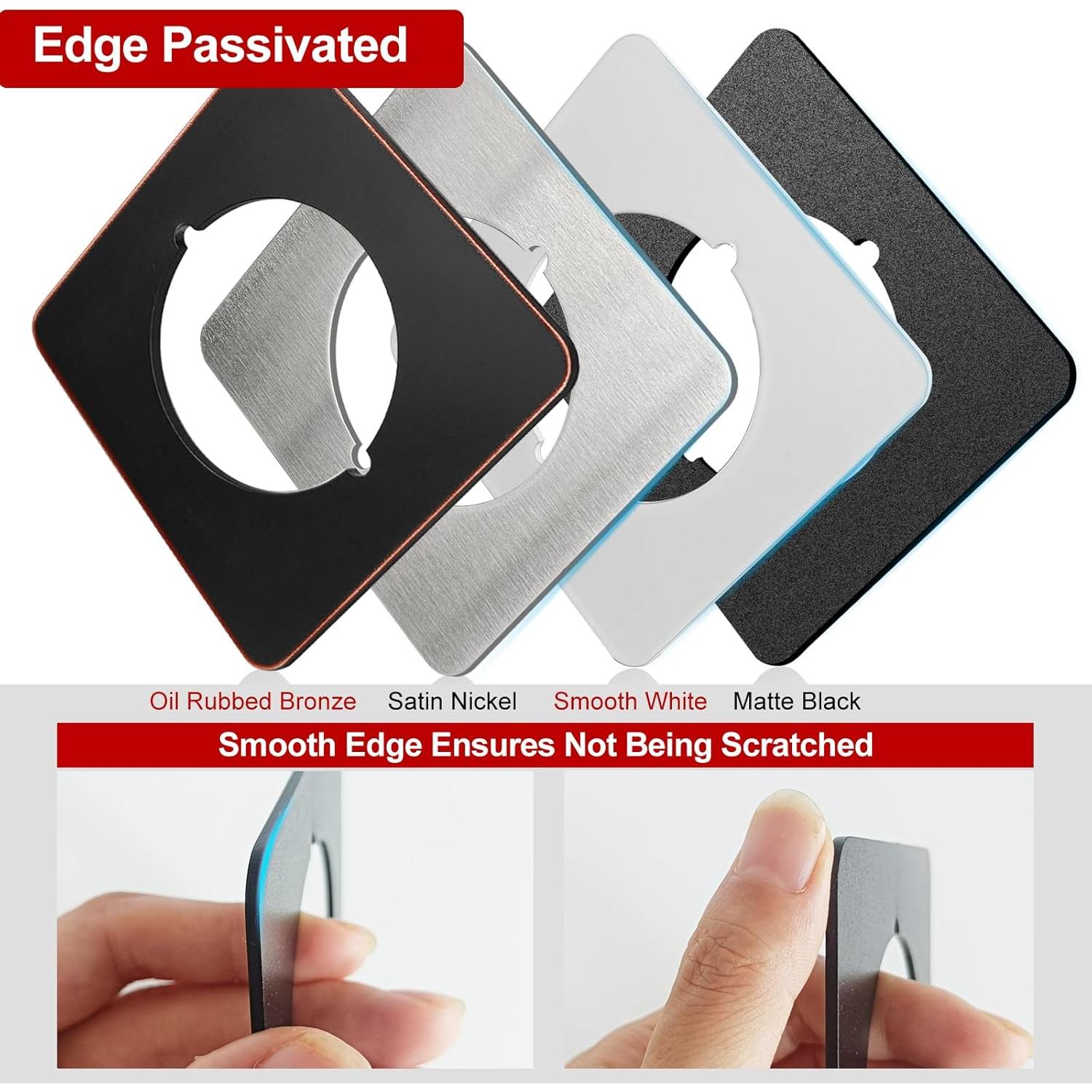 Placas de refuerzo para pomo de puerta MOSECYOU, níquel satinado