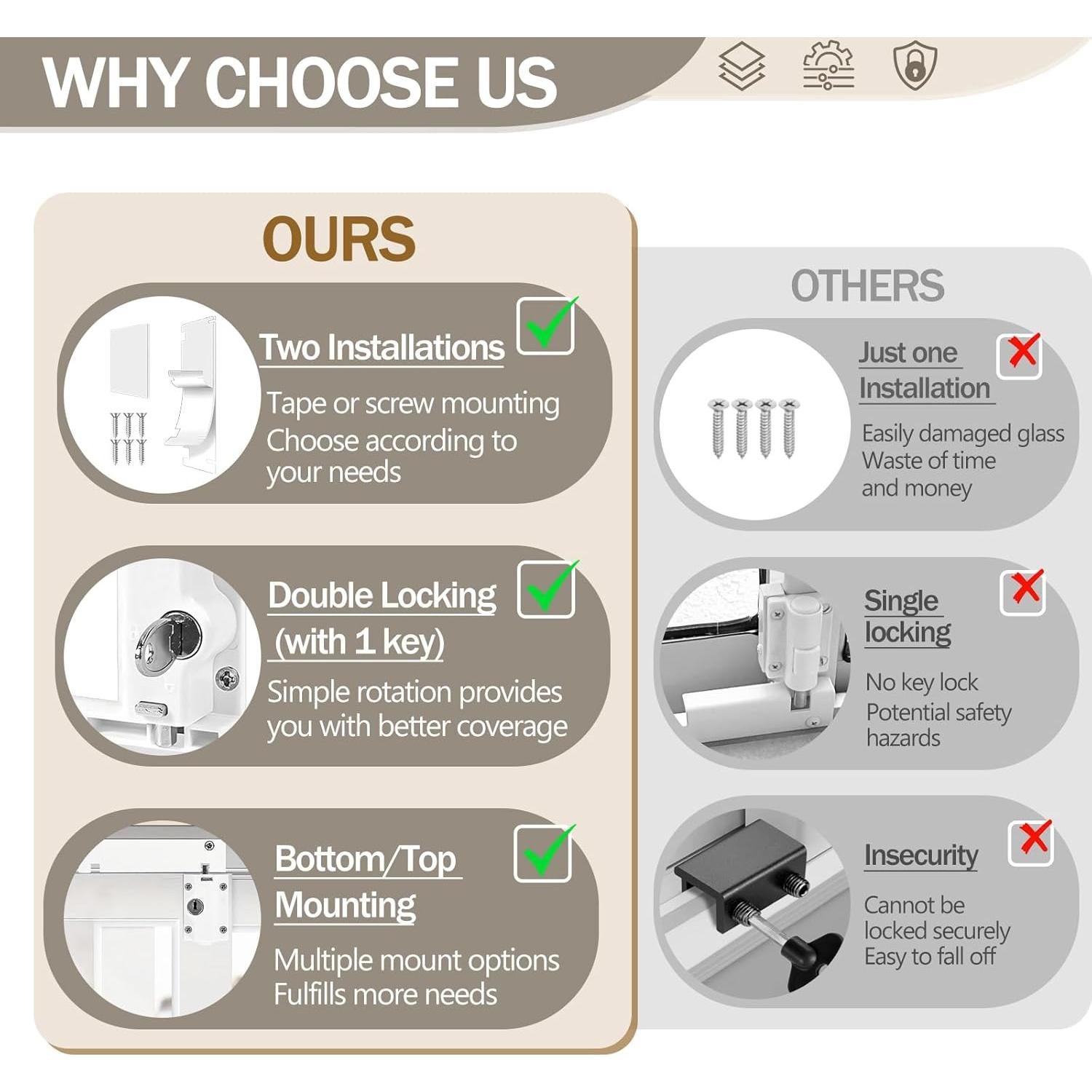 Bloqueo de seguridad para puerta corrediza PILISPARK con llave